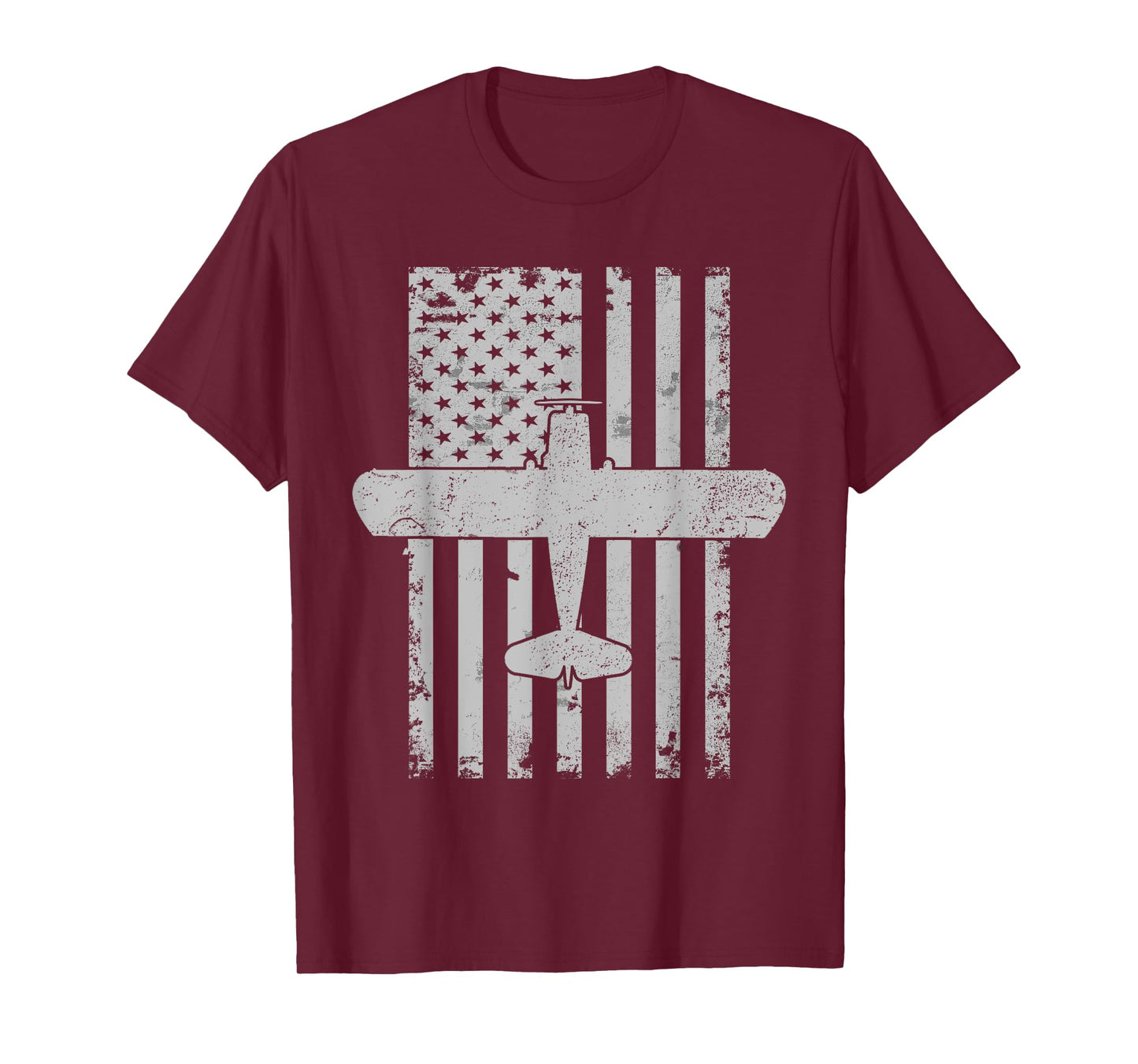 J-3 Cub Airplane Patriotic Vintage Flag Flight Pilot T-Shirt for Women Kids Men