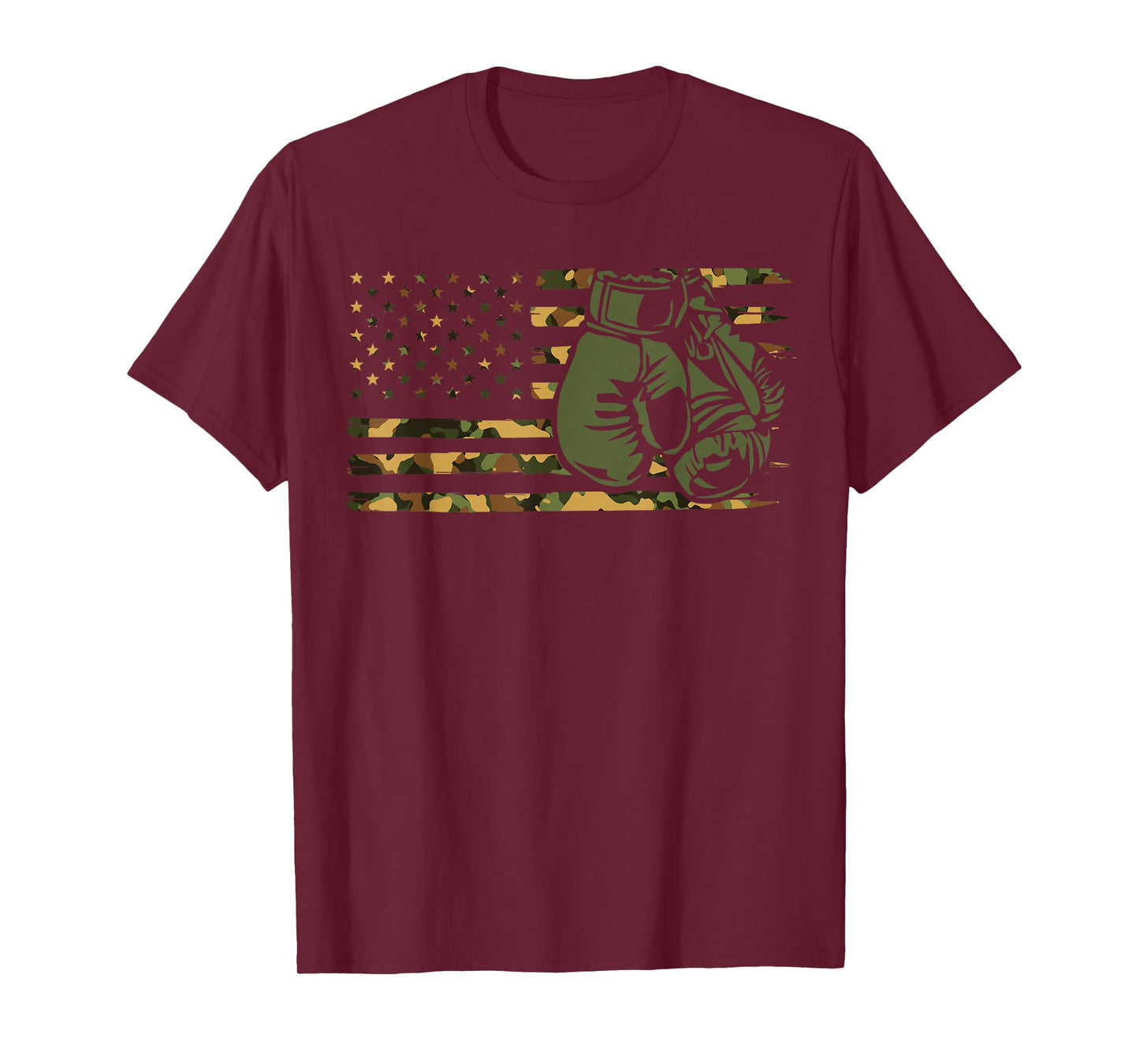 Camo Boxing USA Flag for Boxer - American Flag Boxing T-Shirt
