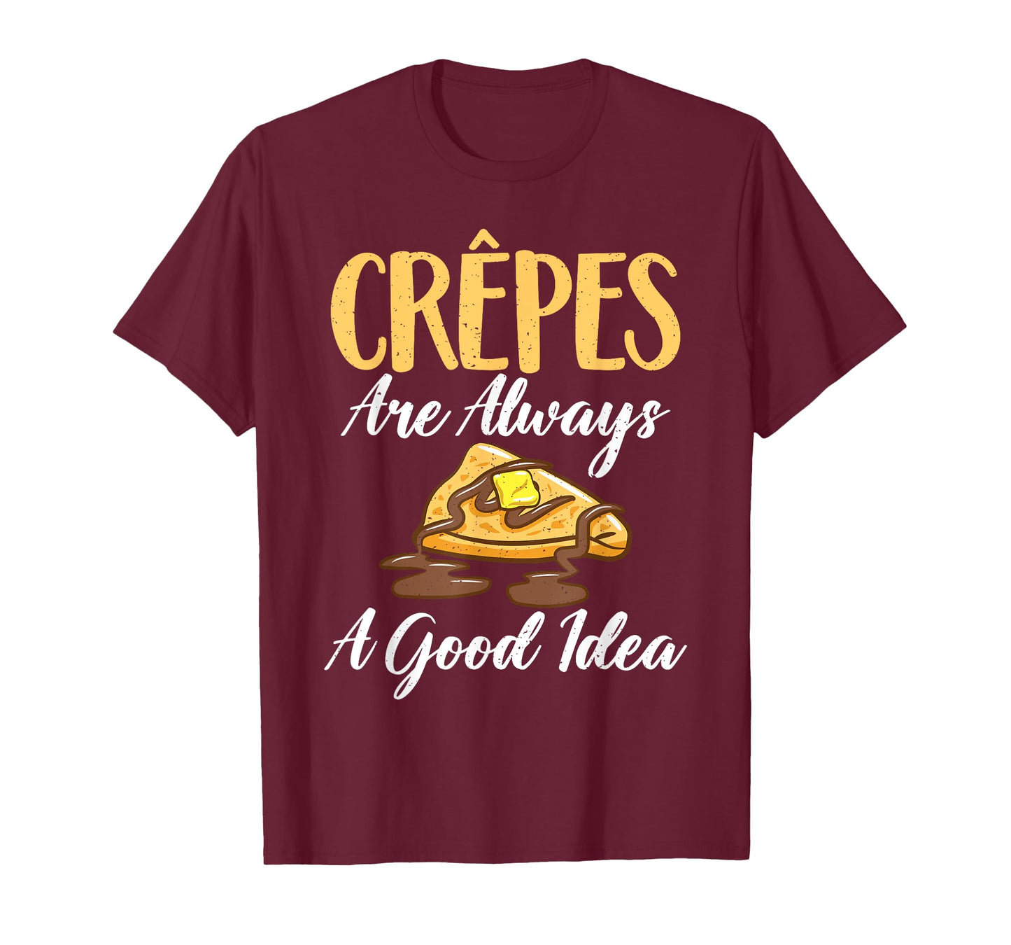 Crepe Gifts for Crepe Lover Unisex-Adults Black Small Crew Neck Short Sleeve T-Shirt