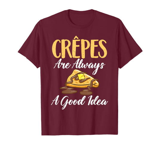 Crepe Gifts for Crepe Lover Unisex-Adults Black Small Crew Neck Short Sleeve T-Shirt