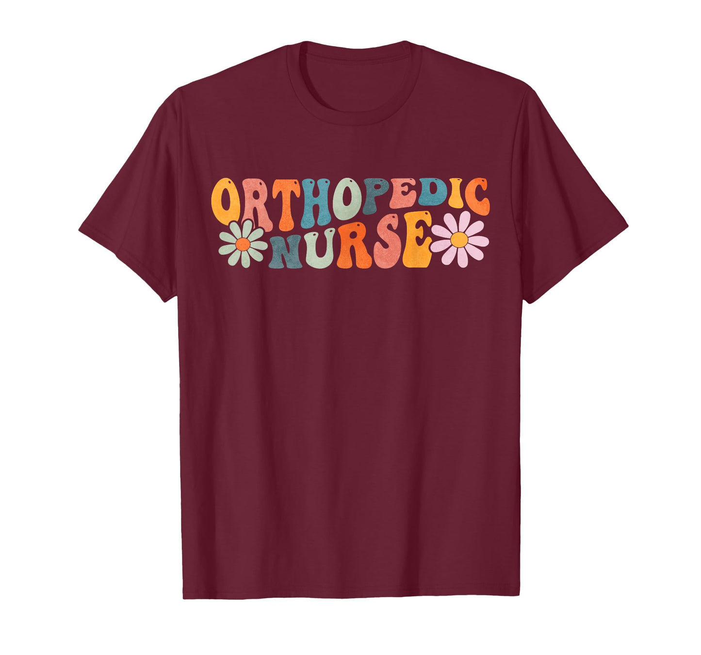 Orthopedic Nurse Ortho Nursing Gifts Groovy Orthopedic Nurse Ortho Nursing T-Shirt Black Unisex-Adults Small Regular Fit Short Sleeve Cotton 60% Polyester 40% T-Shirt