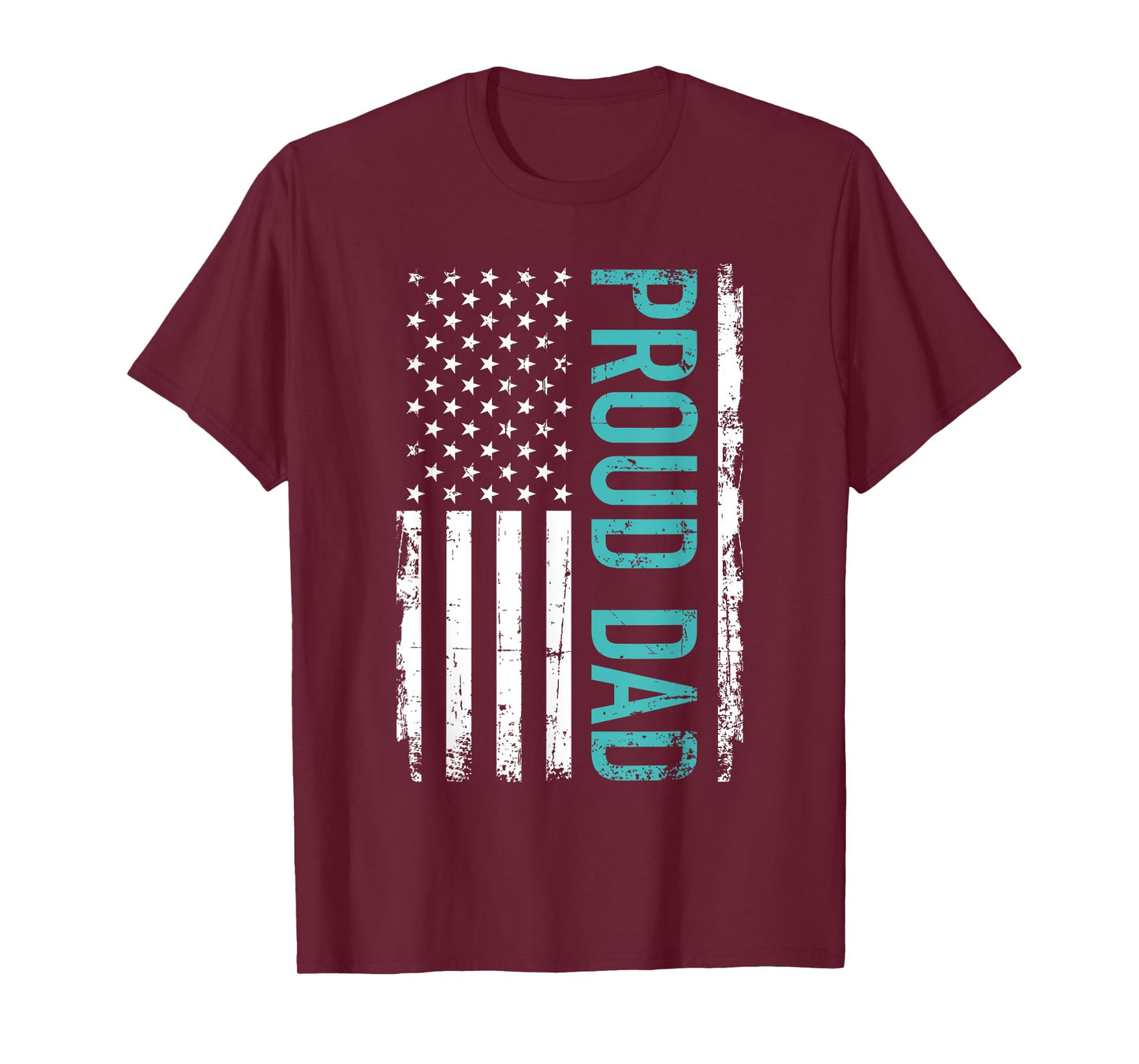 Proud dad US american flag gift for father's day Women Men T-Shirt