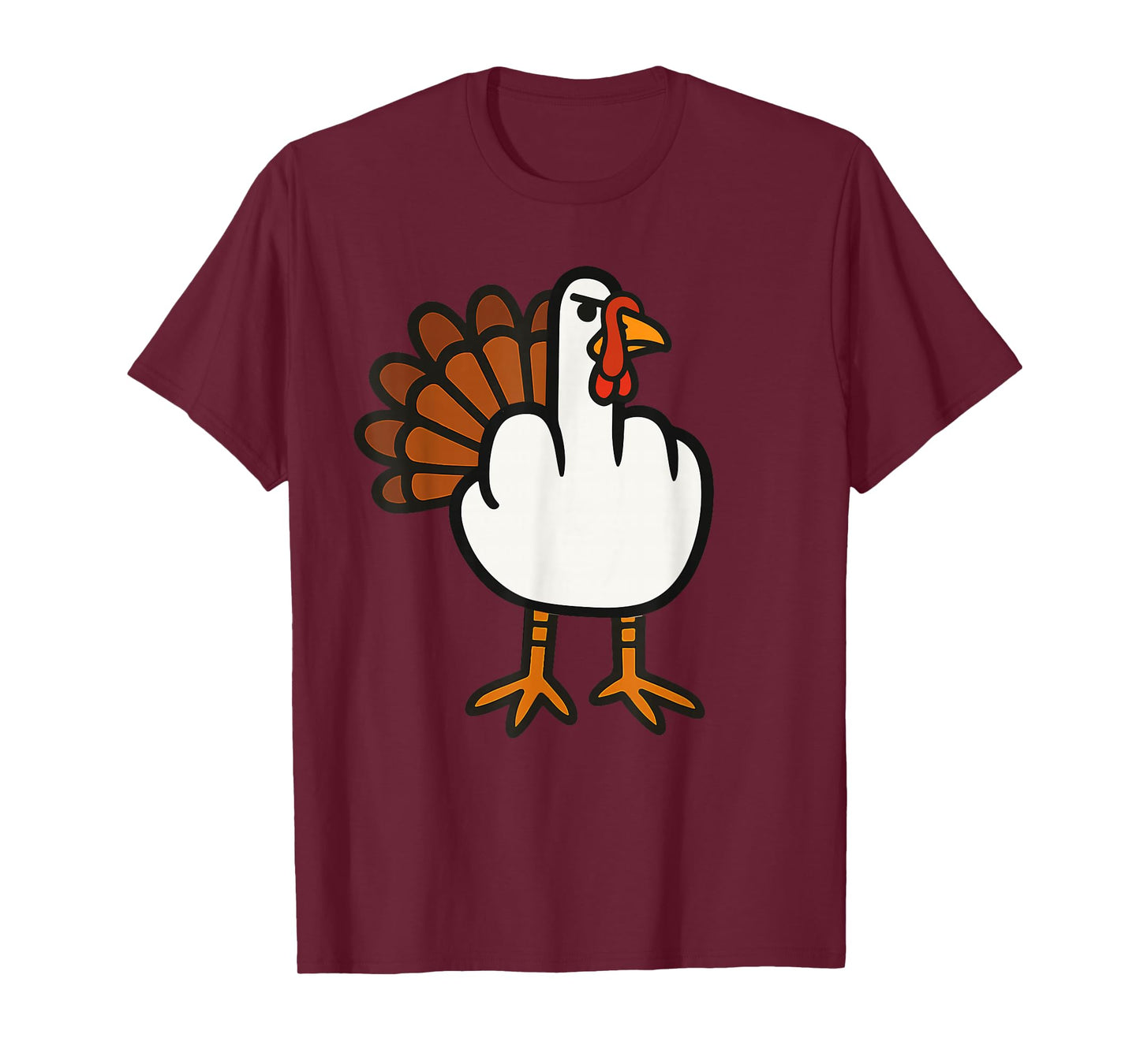 Middle Finger Turkey Adult Humor Funny Thanksgiving Flip Off T-Shirt