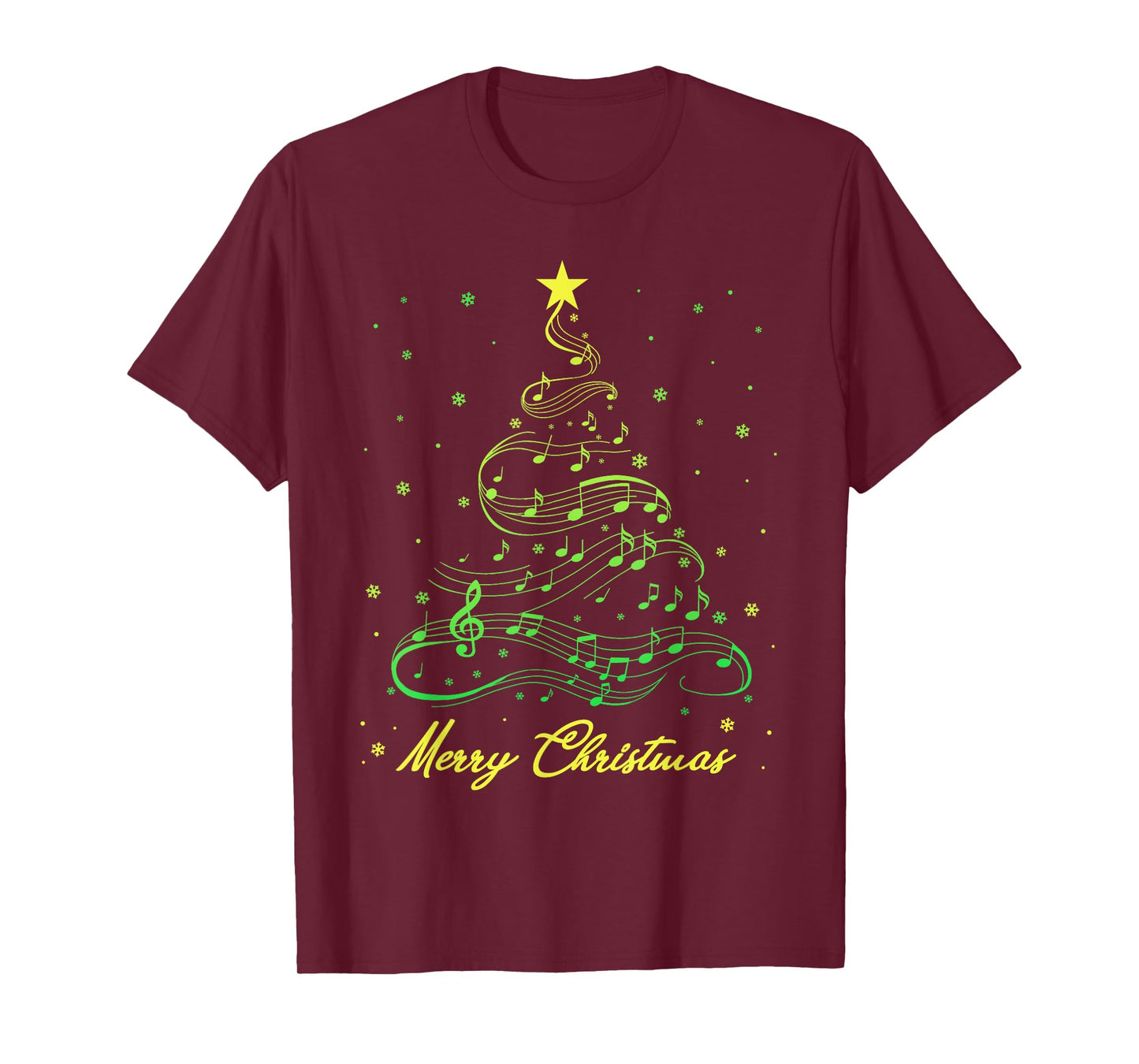 Christmas Music Tree Musical Notes Kids Music Lovers Teacher T-Shirt