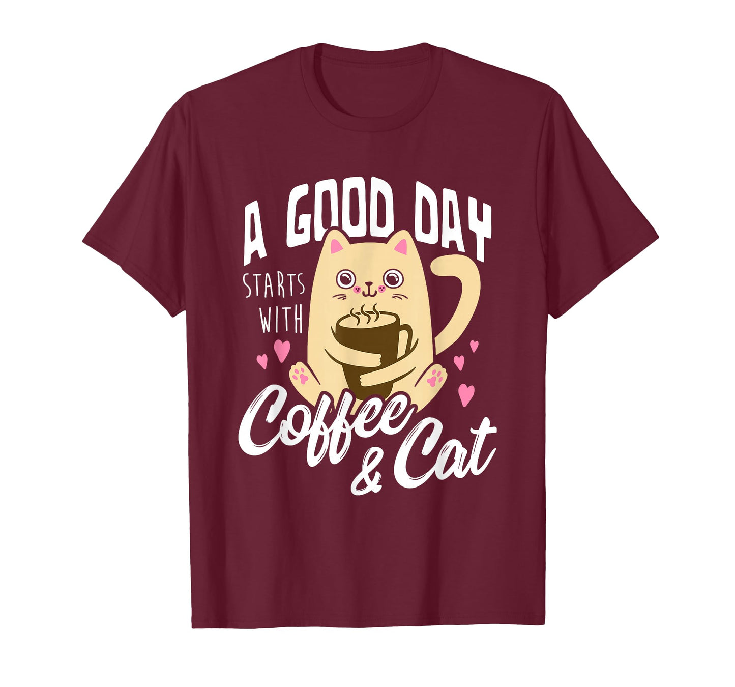 Cat & Coffee Mug - Funny Cat Lover Gift T-Shirt for Men Women