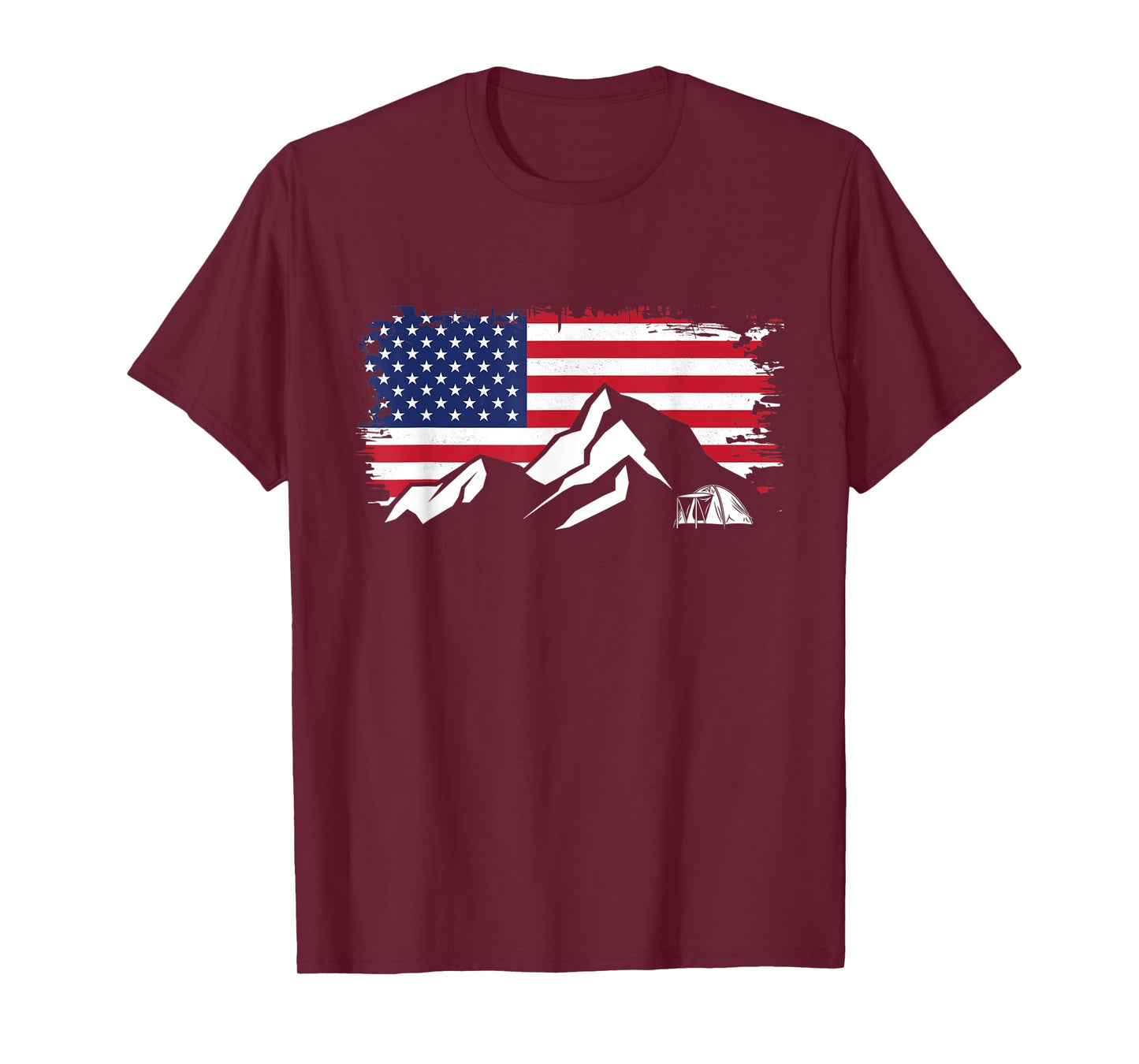 American Flag Outdoor Camping Apparel - Hiking Camping T-Shirt for Women Kids Men