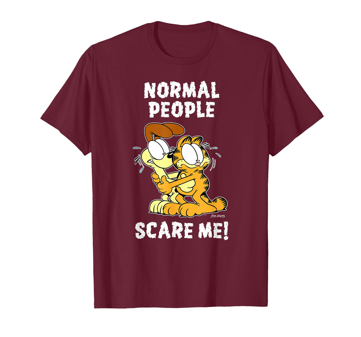 Garfield Normal People Scare Me Cartoon Cat and Dog T-Shirt