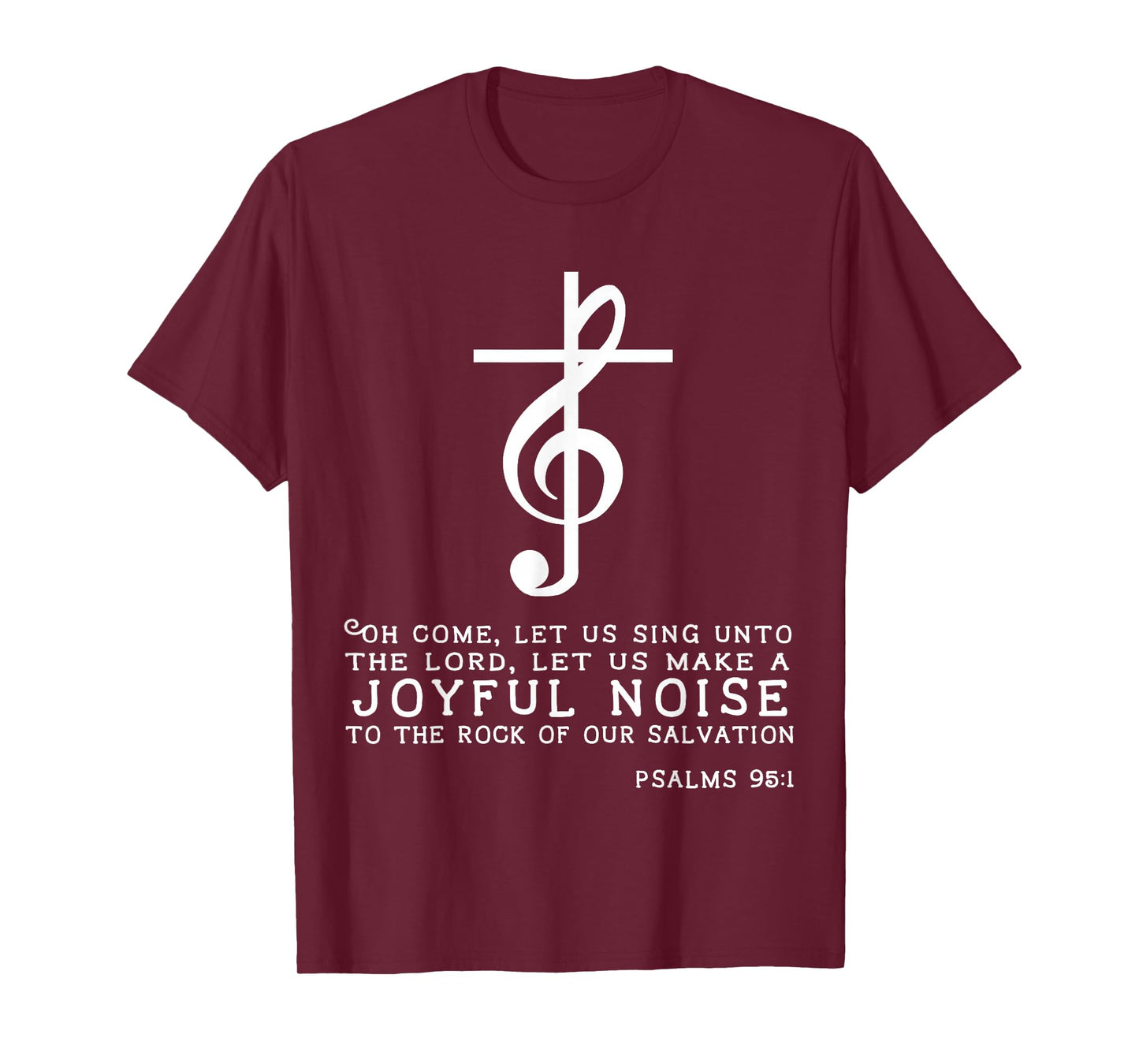 Christian Music Cross Tee Treble Clef Musical Gift Tshirt T-Shirt