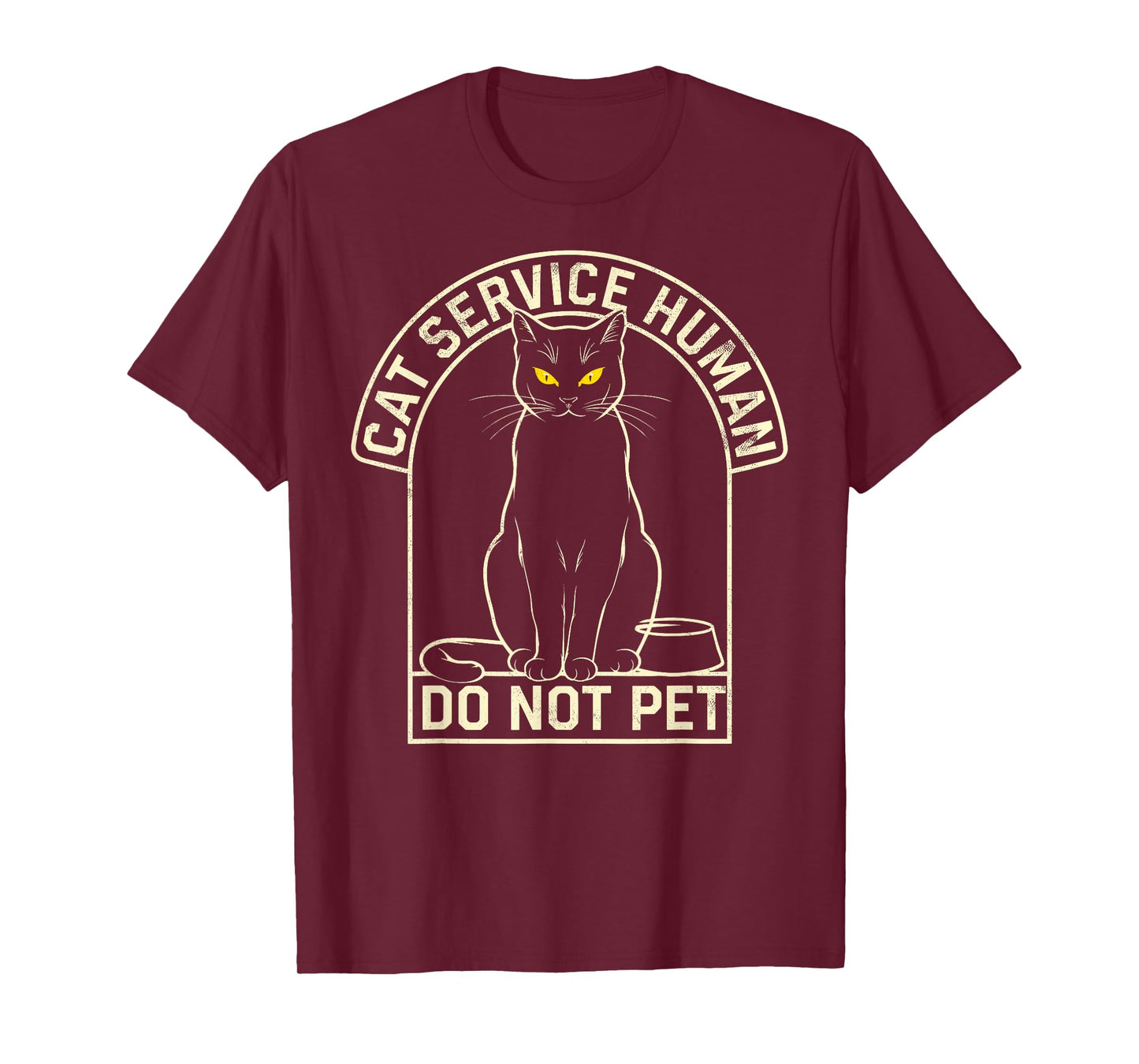 Cute Introvert Cat Service Human Do Not Pet Funny Cat Joke T-Shirt