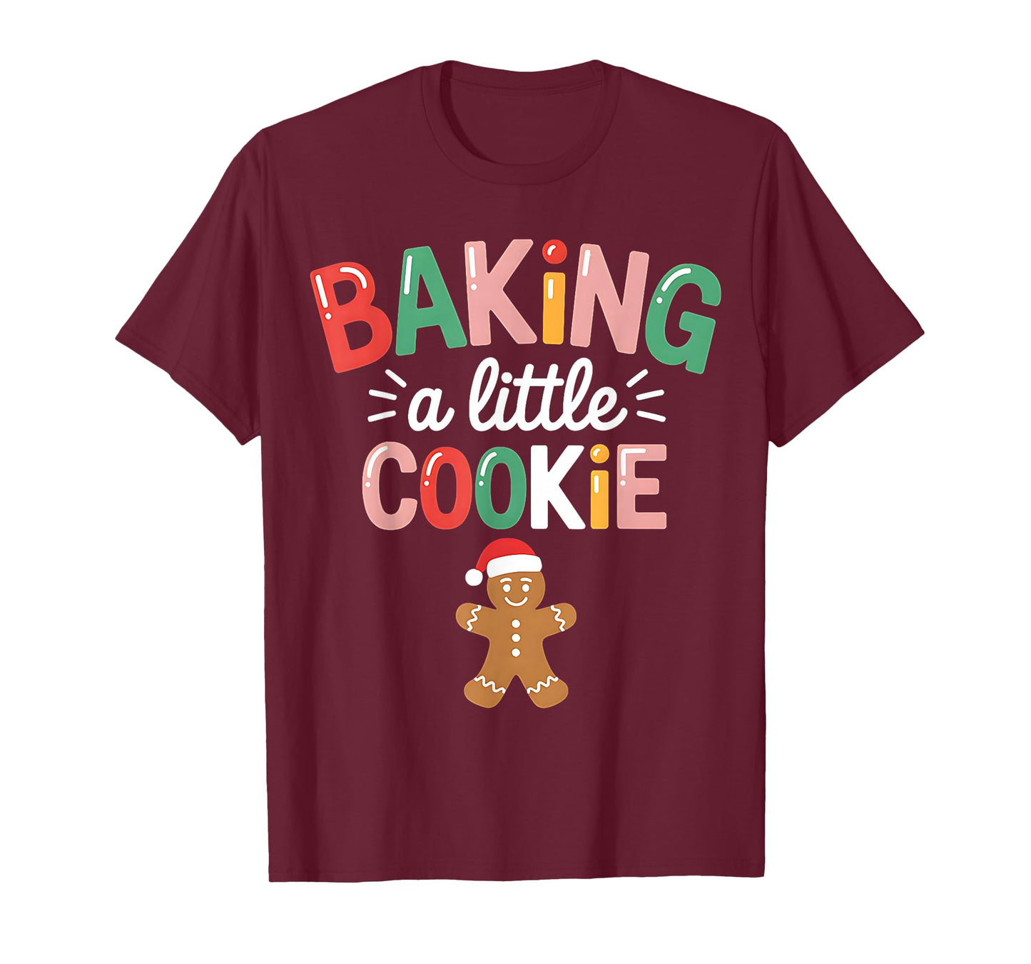 Cute Christmas Baking A Little Cookie Reveal Tee T-Shirt