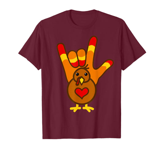 ASL I Love You, Thanksgiving Turkey Shirt T-Shirt