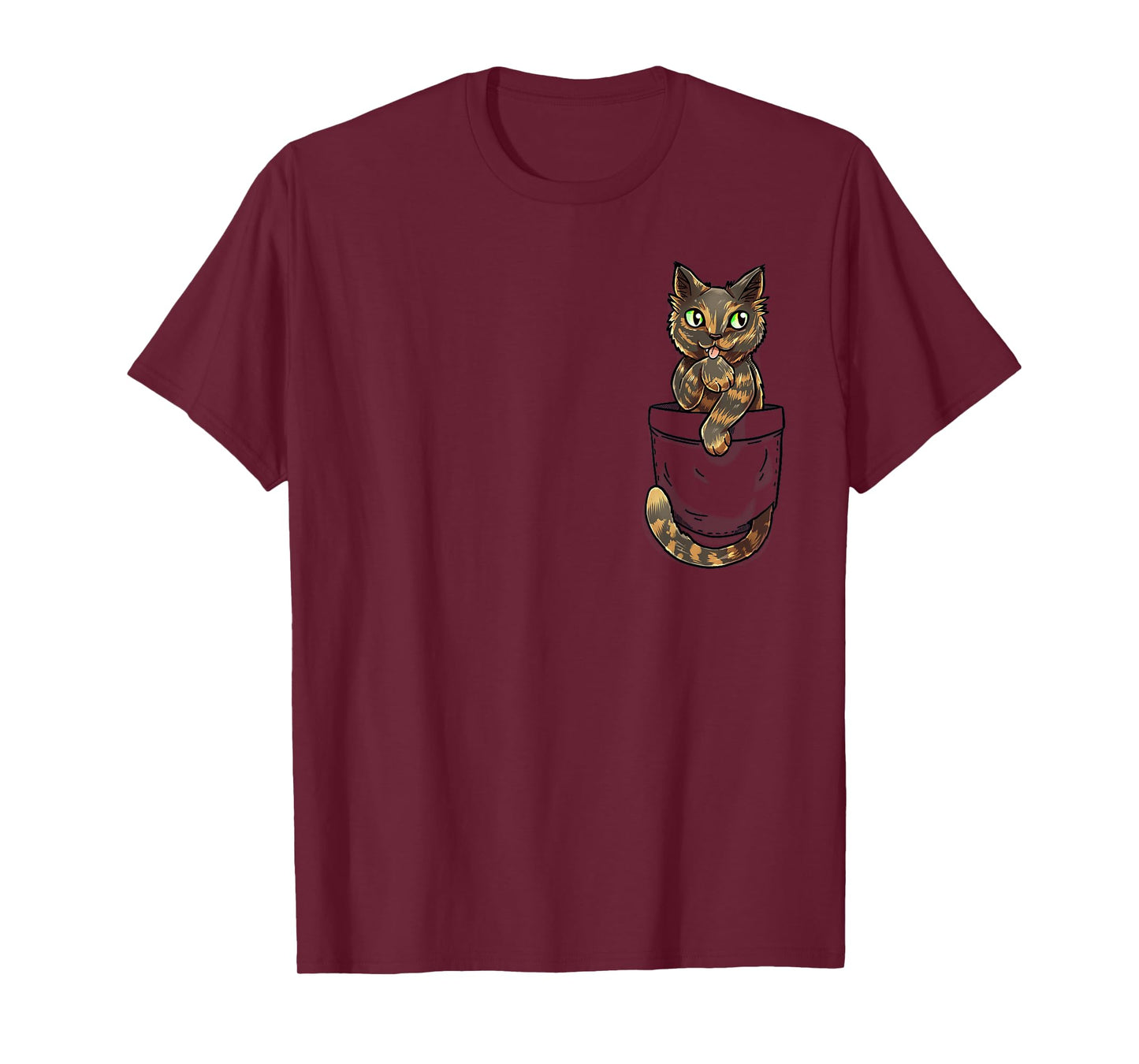 Pocket Tortoiseshell Tortie Cat - T-Shirt T-Shirt