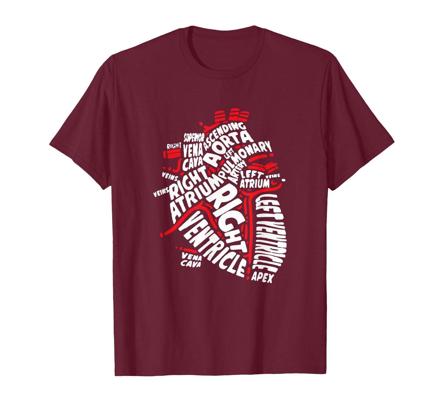 Anatomical Heart Medical Parts of Heart Anatomy T-Shirt