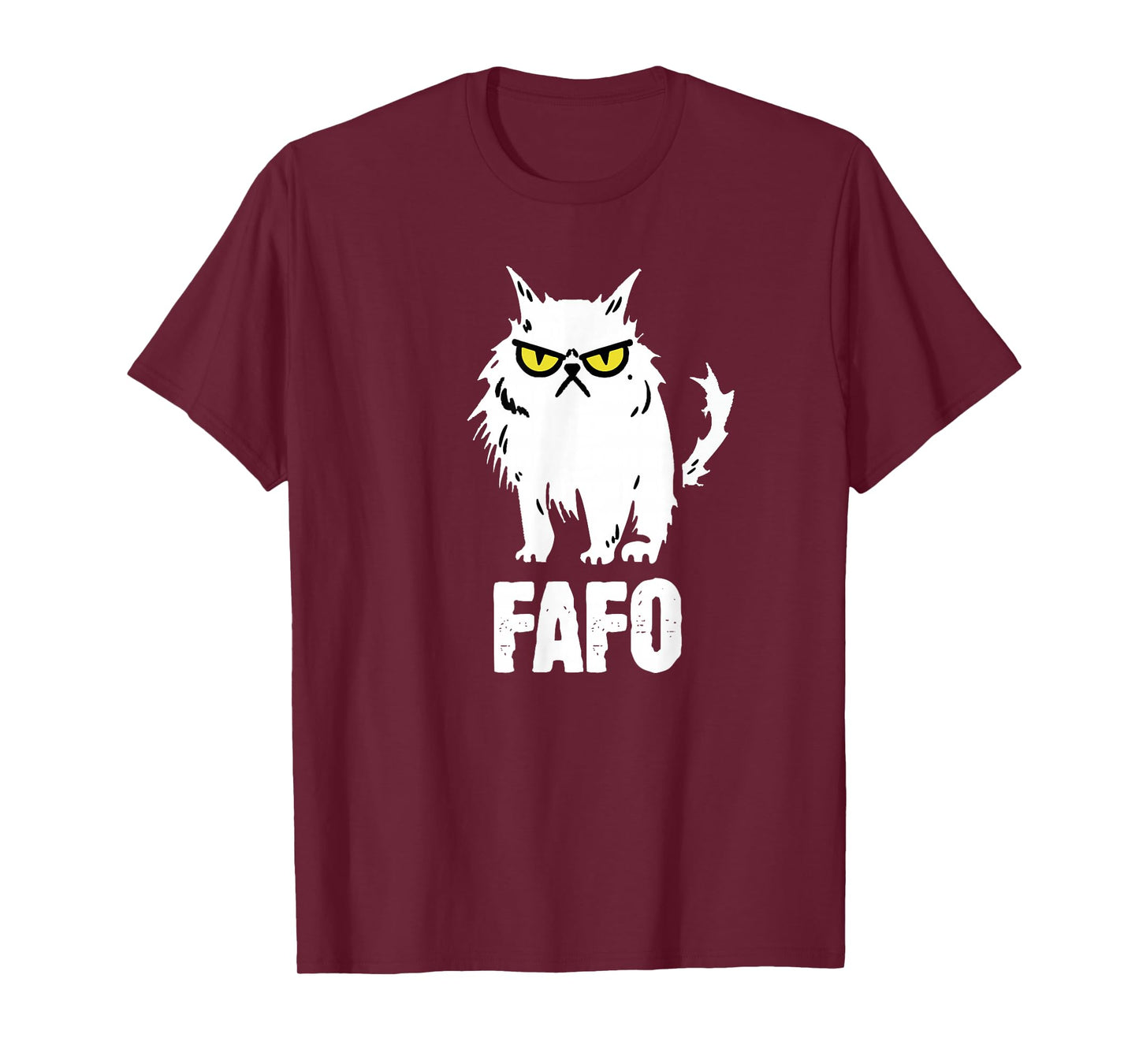 Funny Cat Designs Unisex-Adults FAFO Cat T-Shirt - Black - Small - Short Sleeve - Crew Neck - Classic Fit - All Seasons