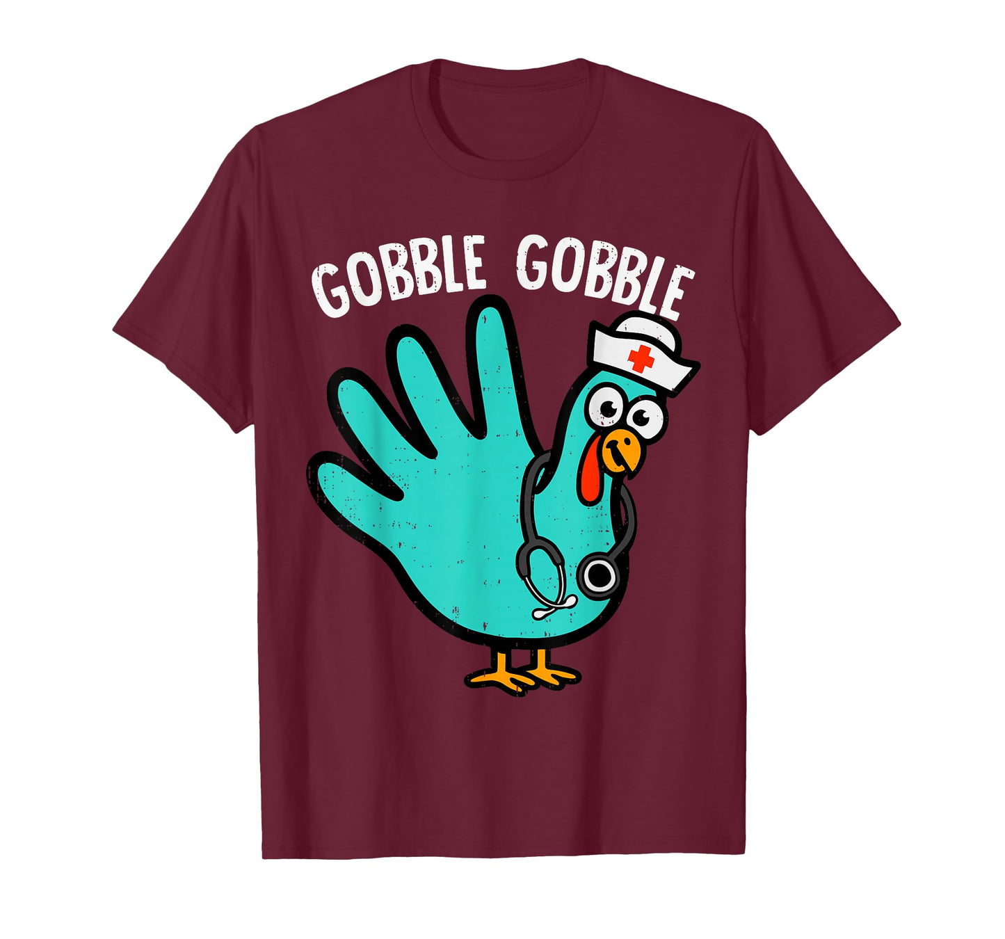 Cute Turkey Glove Nurse Thanksgiving Scrub Top RN ICU ER T-Shirt