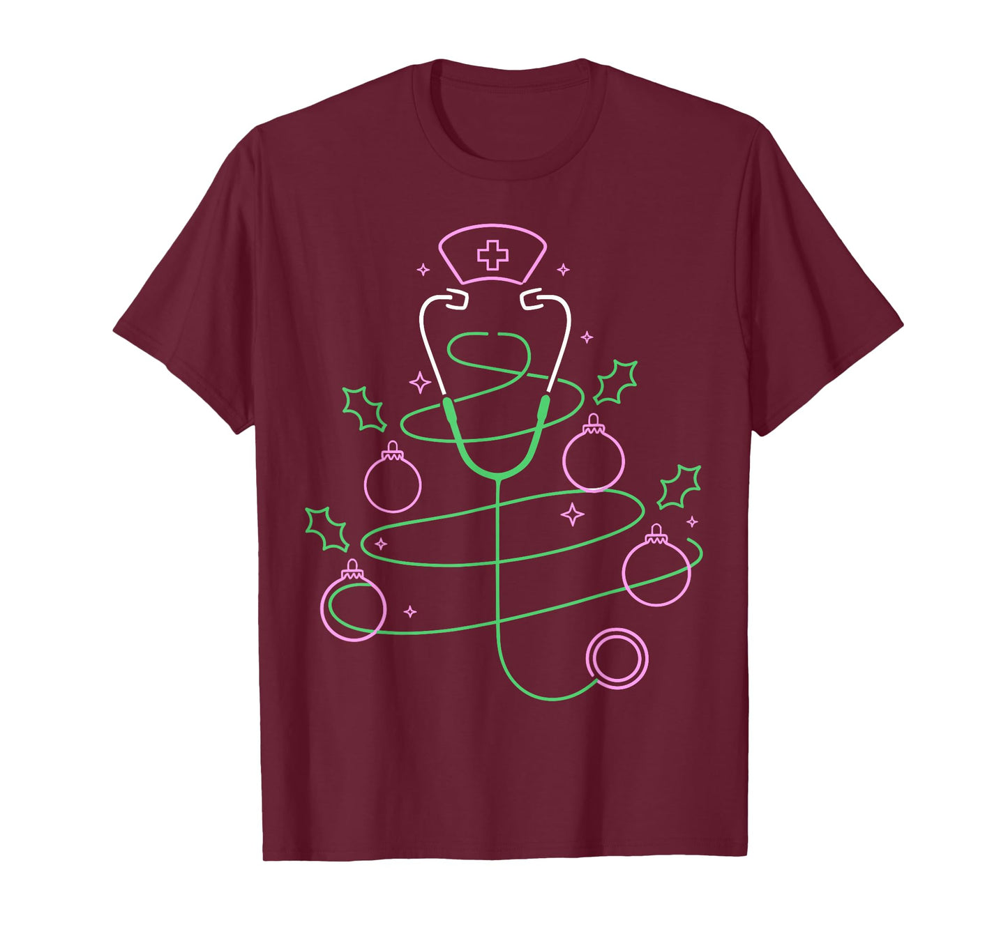 Christmas Tree Stethoscope Nurse Christmas T-Shirt