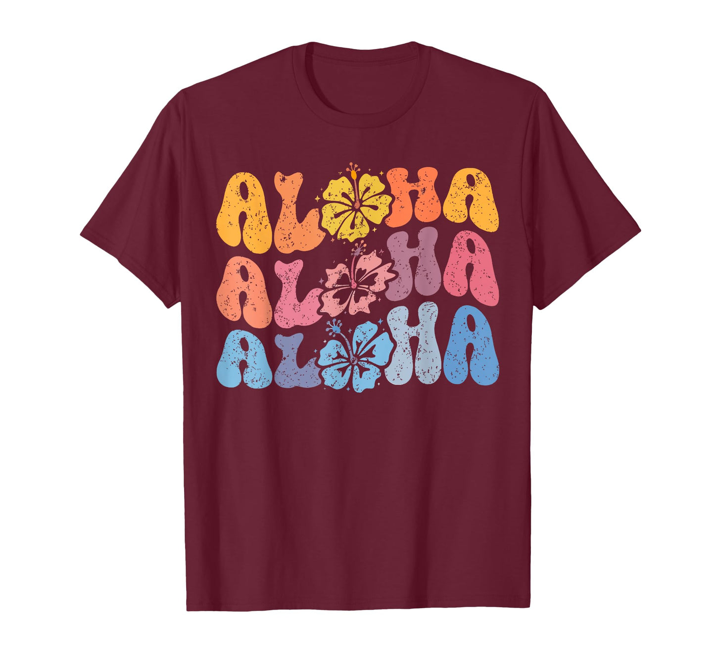 Aloha Hawaiian Summer Vacation Shaka Hibiscus Kids Girls T-Shirt
