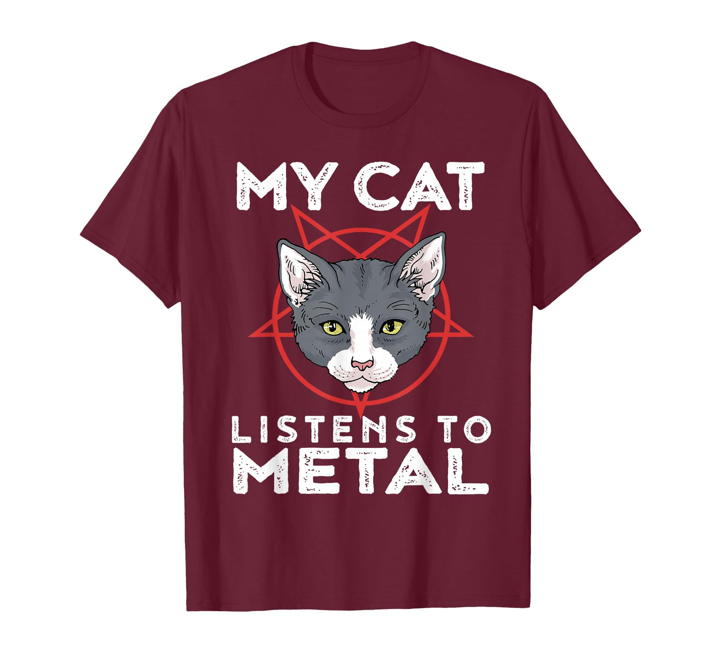 My Cat Listens To Metal Tshirt Funny Metal Cat Shirt Men Women Kids T-Shirt