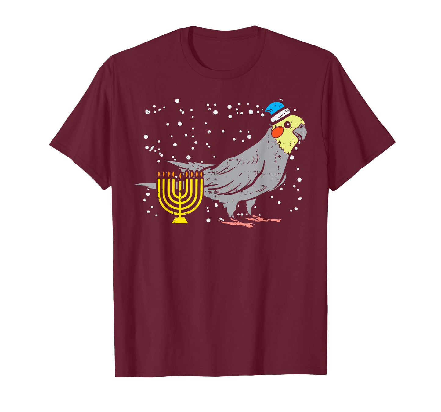Cockatiel Menorah Jewish Cockatoo Parrot Bird Hanukkah Gift T-Shirt