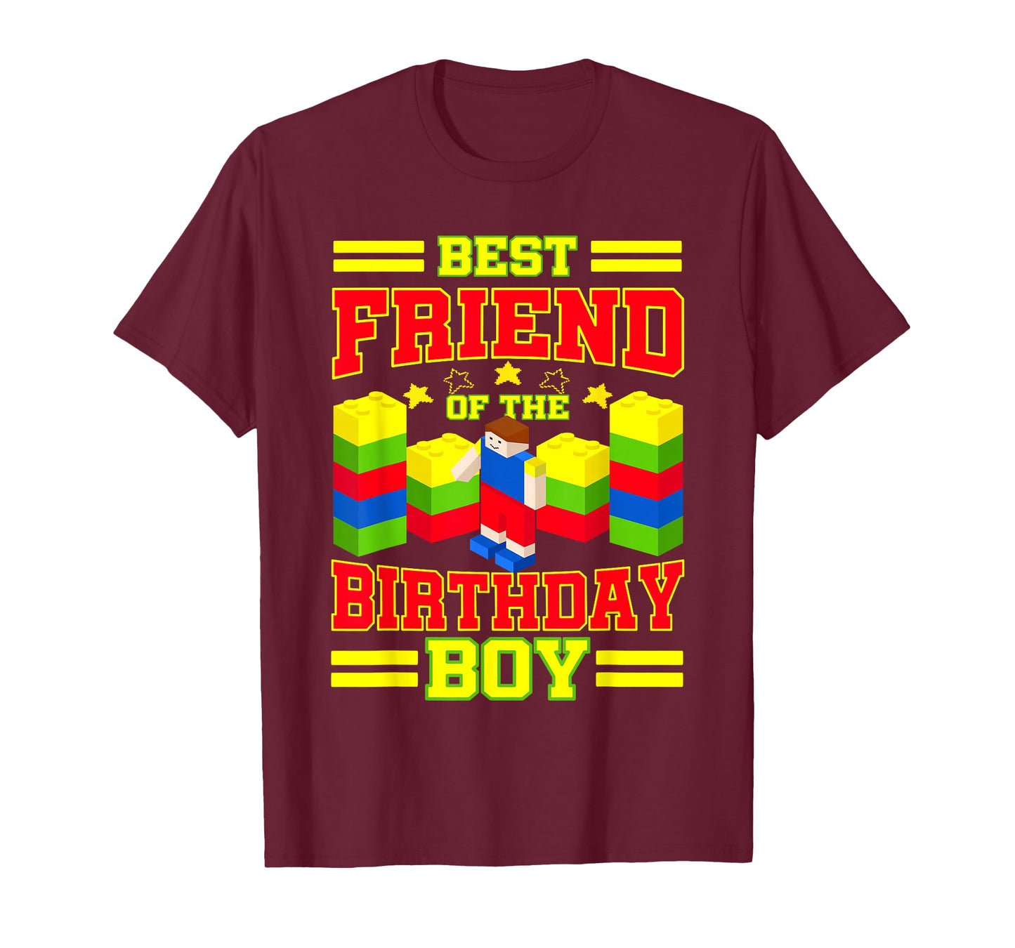 Best Friend Of The Birthday Boy Bricks Master Builder Family T-Shirt