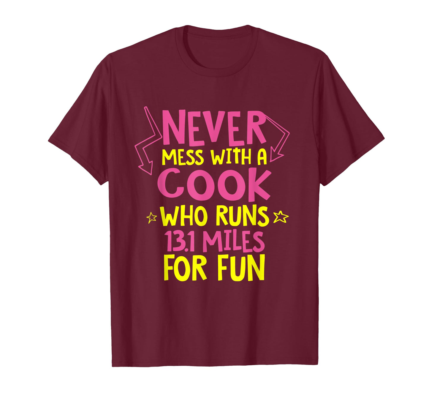 Cook Who Runs Half Marathon Funny Running Humor Runner Chef T-Shirt