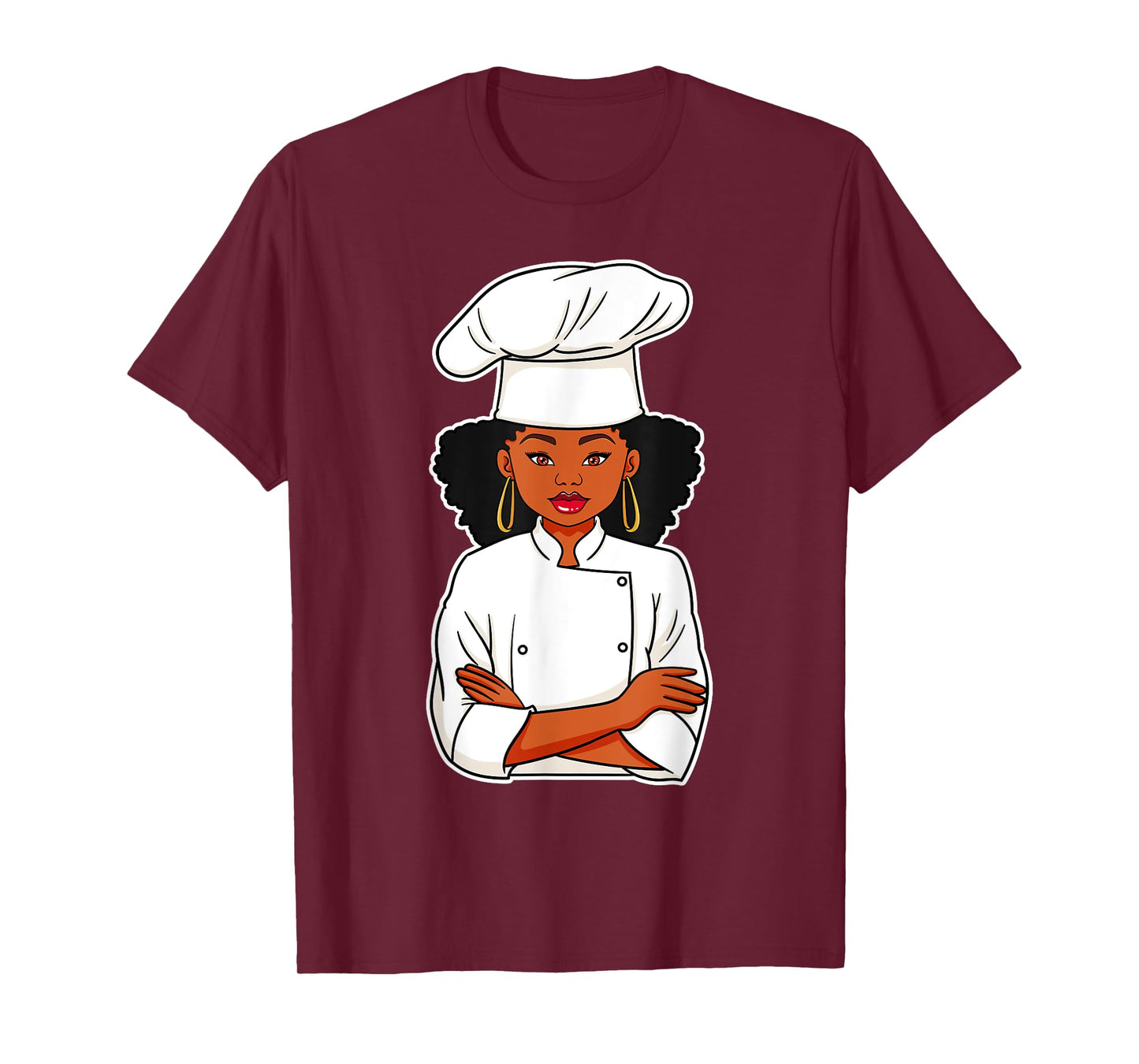 Chef African American Black Woman Afro Hair Cook Culinarian T-Shirt