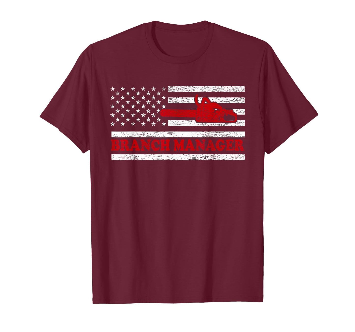 Funny Retro Vintage American Flag Chainsaw Branch Manager T-Shirt