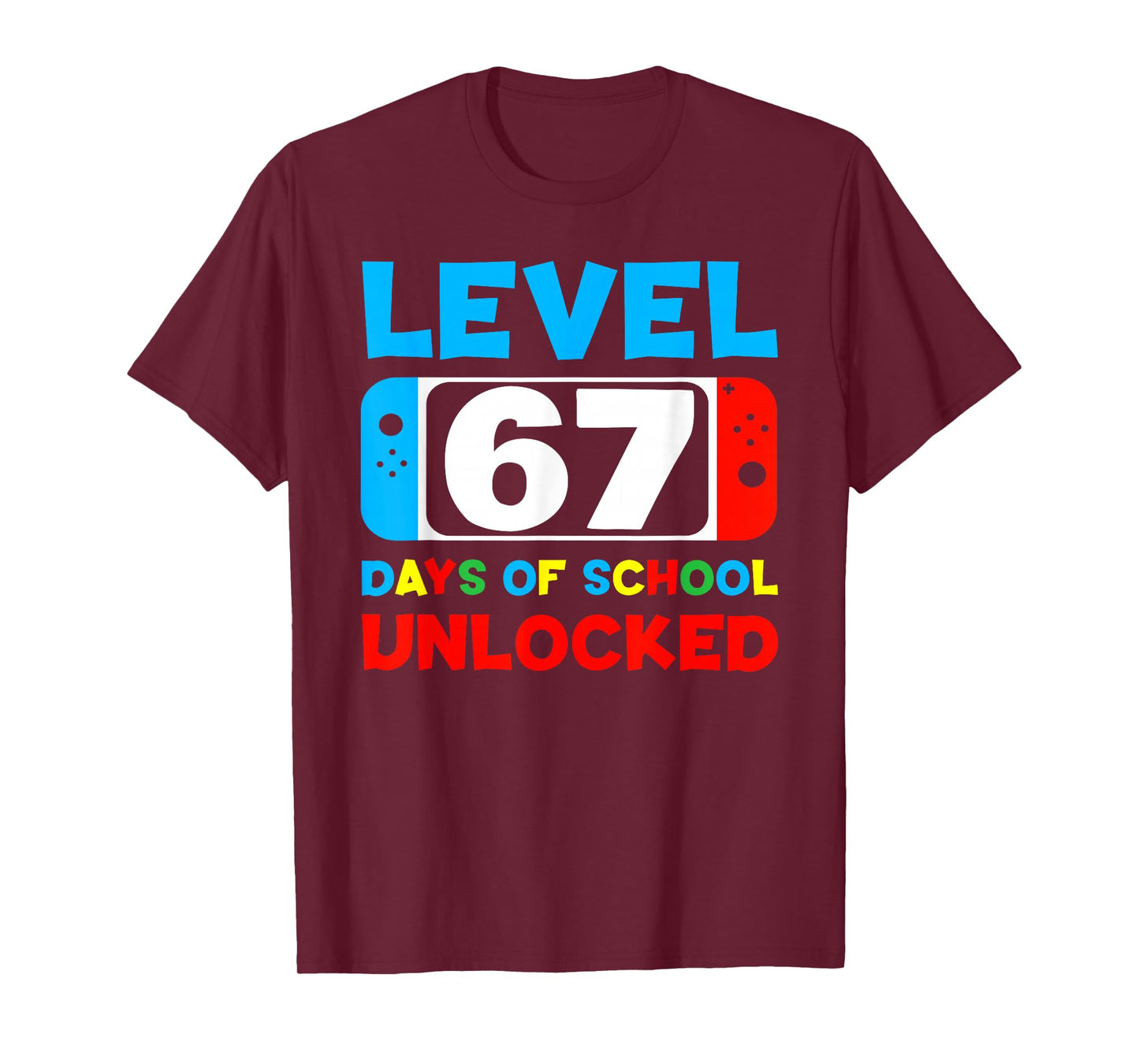 67th Day of School Level 67 Days of School Unlocked Gamer T-Shirt