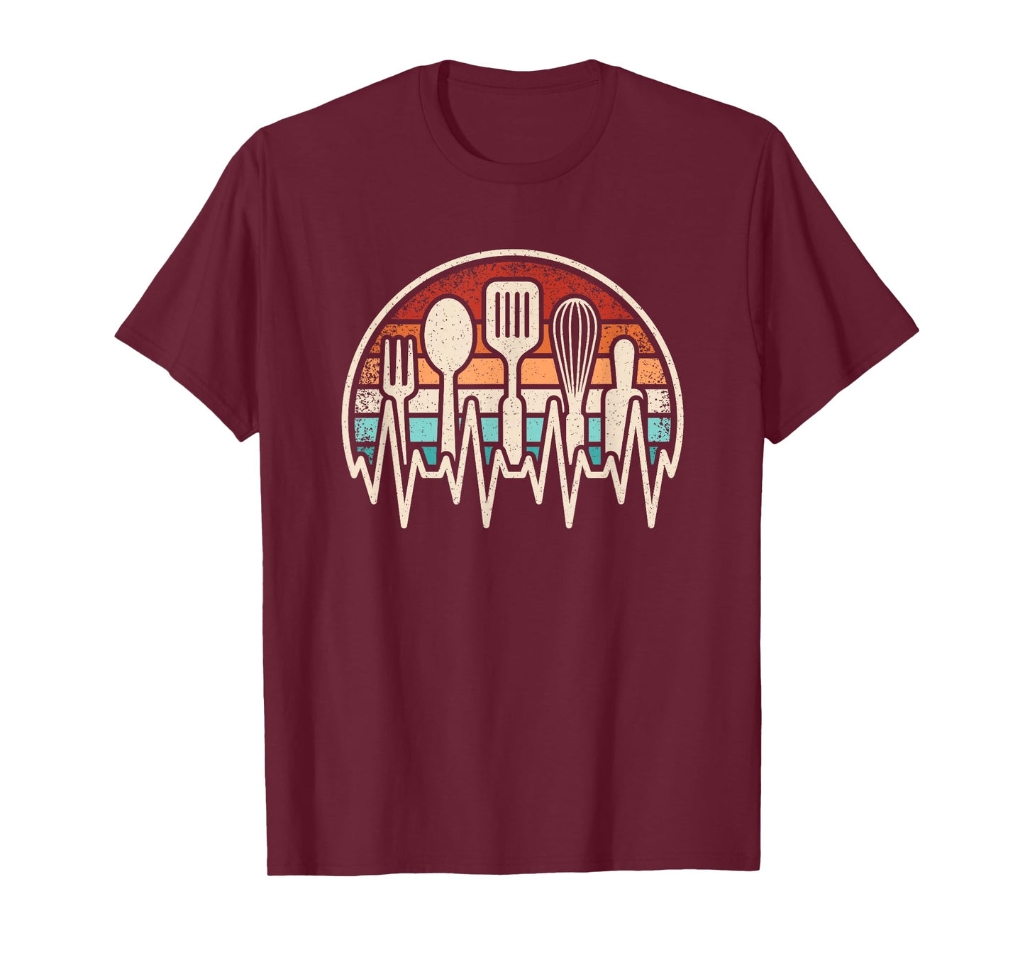 Cooking Heartbeat Funny Chef Retro Cook Men Boys T-Shirt