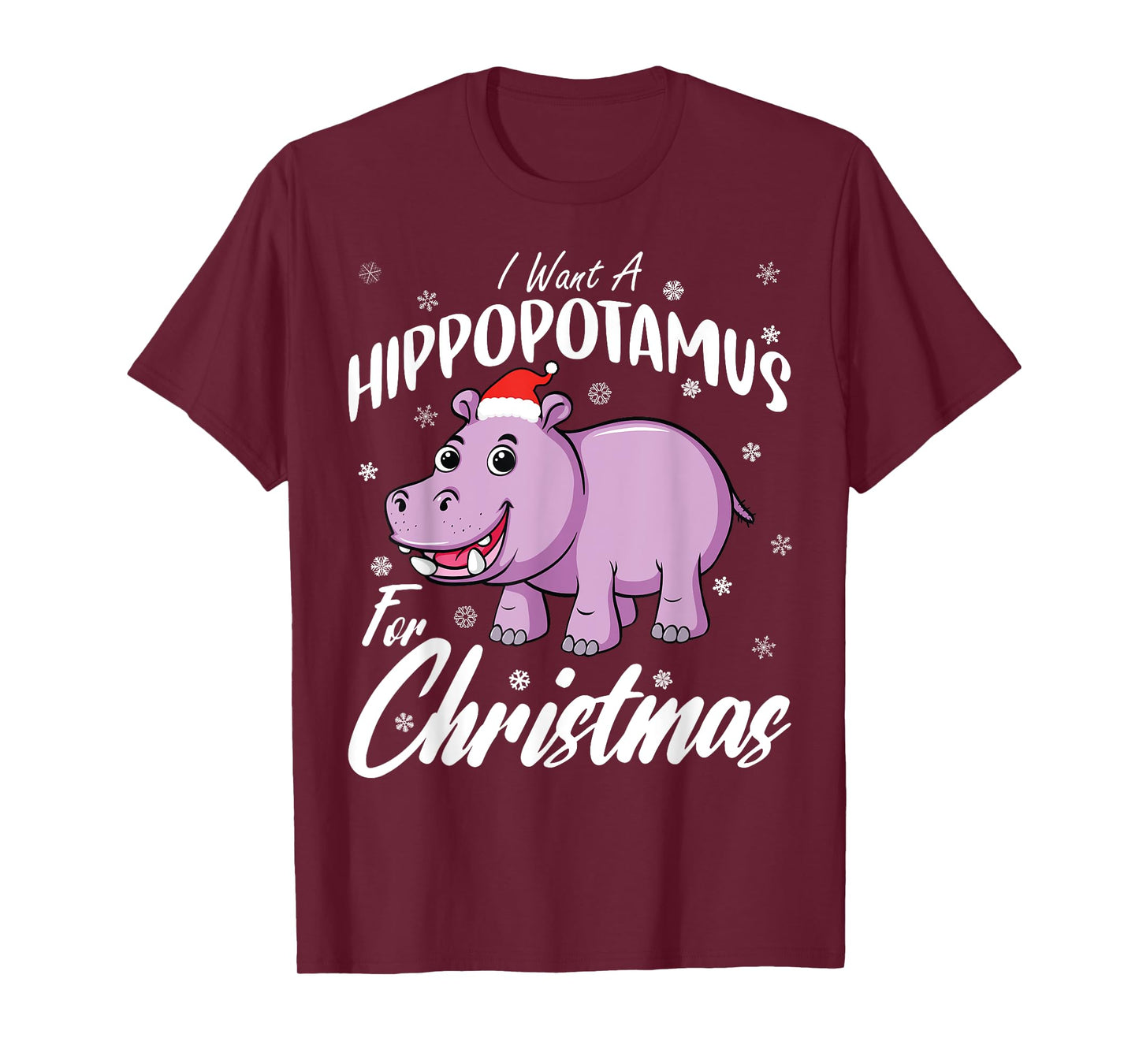 Christmas Hippo Shirt by T&T Unisex-Kids Xmas Hippo T-Shirt Black Small
