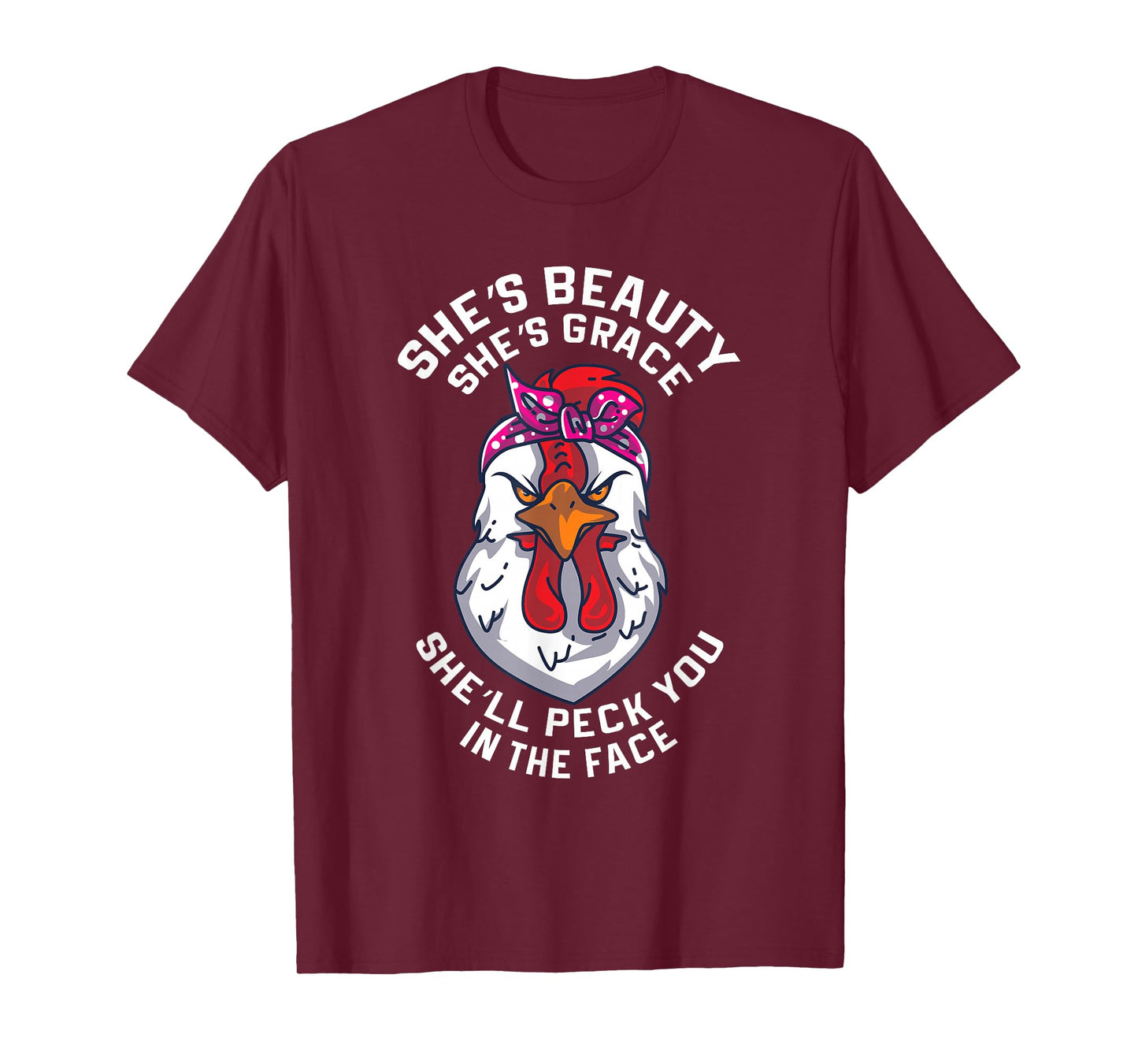 Angry Chicken Peck You In The Face Hen Animal Gift T-Shirt
