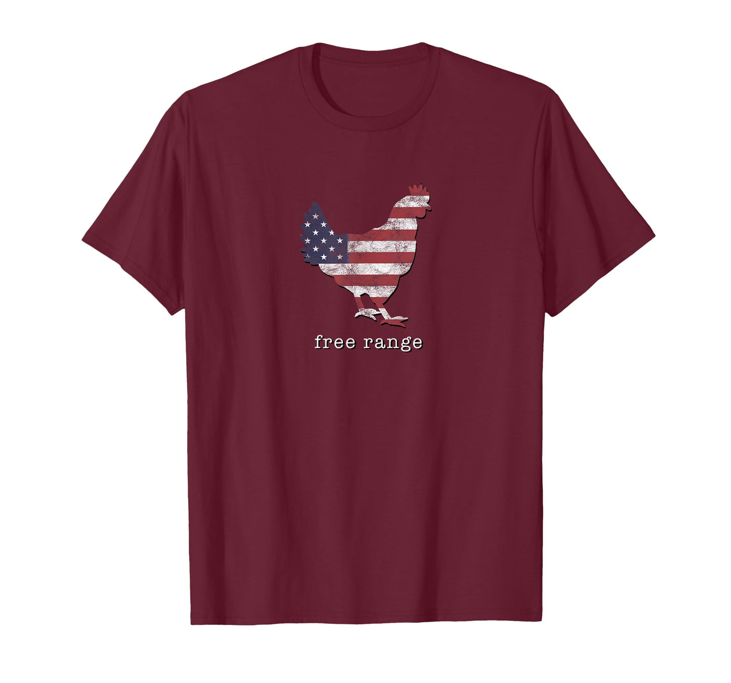 'Free Range' Chicken with American Flag T-Shirt T-Shirt