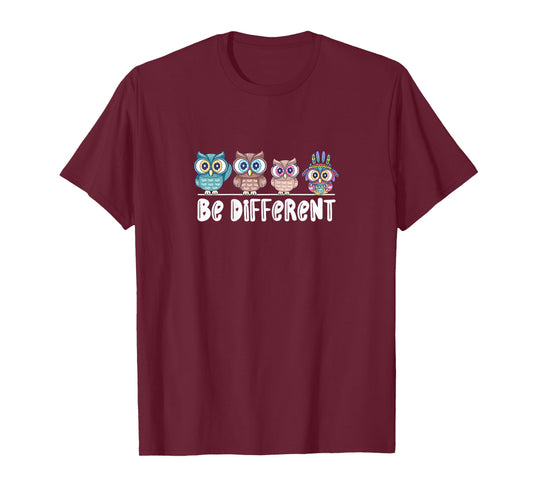Cute owl, owl be different, be yourself, owlways, be different T-Shirt
