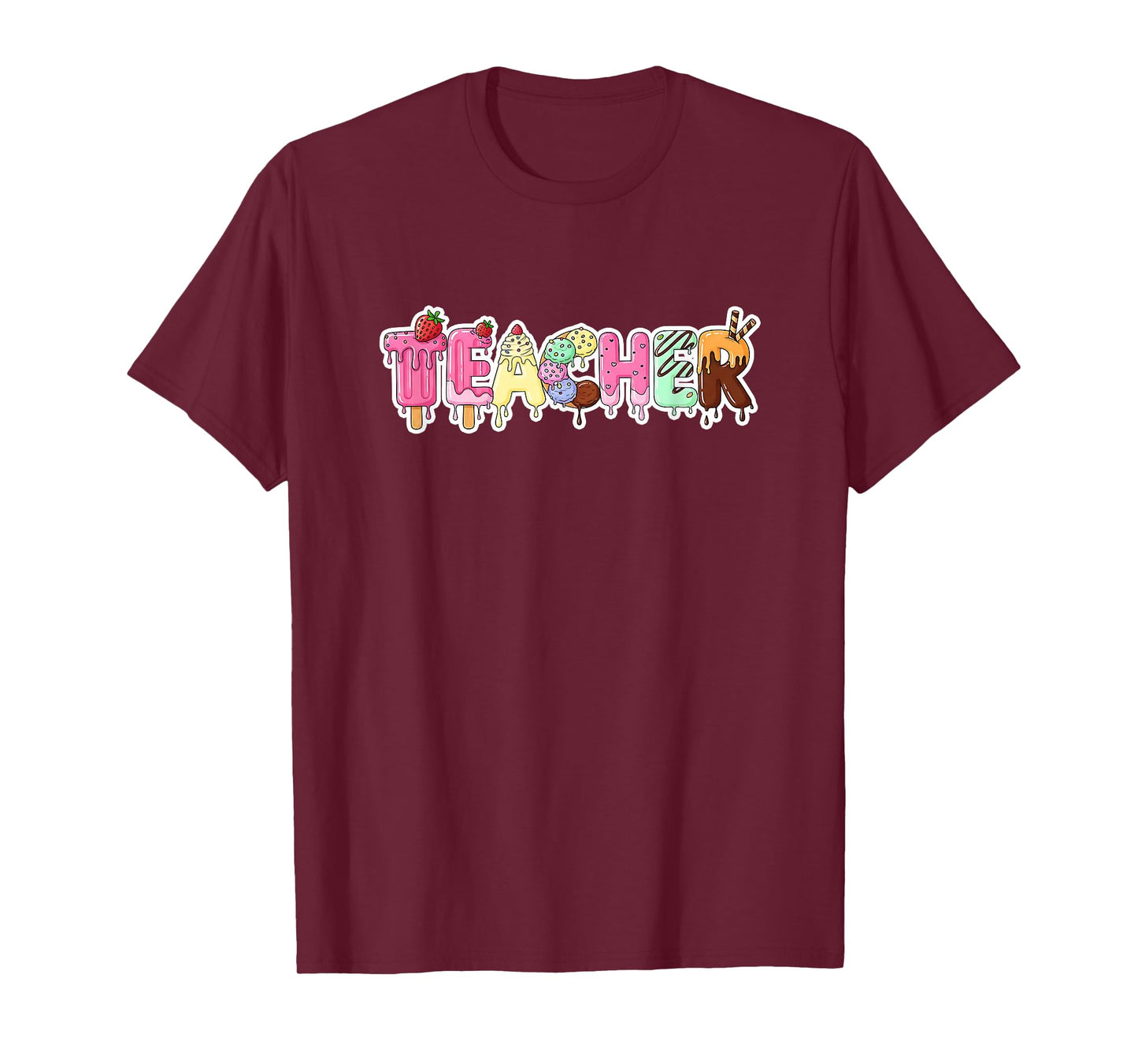 Vintage Ice Cream Teacher Shirt Women Funny Men Kindergarten T-Shirt
