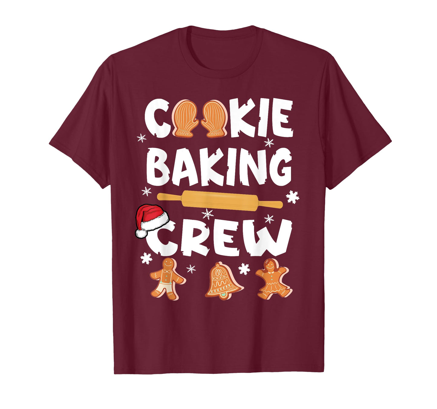 Cookie Baking Crew Funny Christmas 2022 Gingerbread Kids Tee T-Shirt