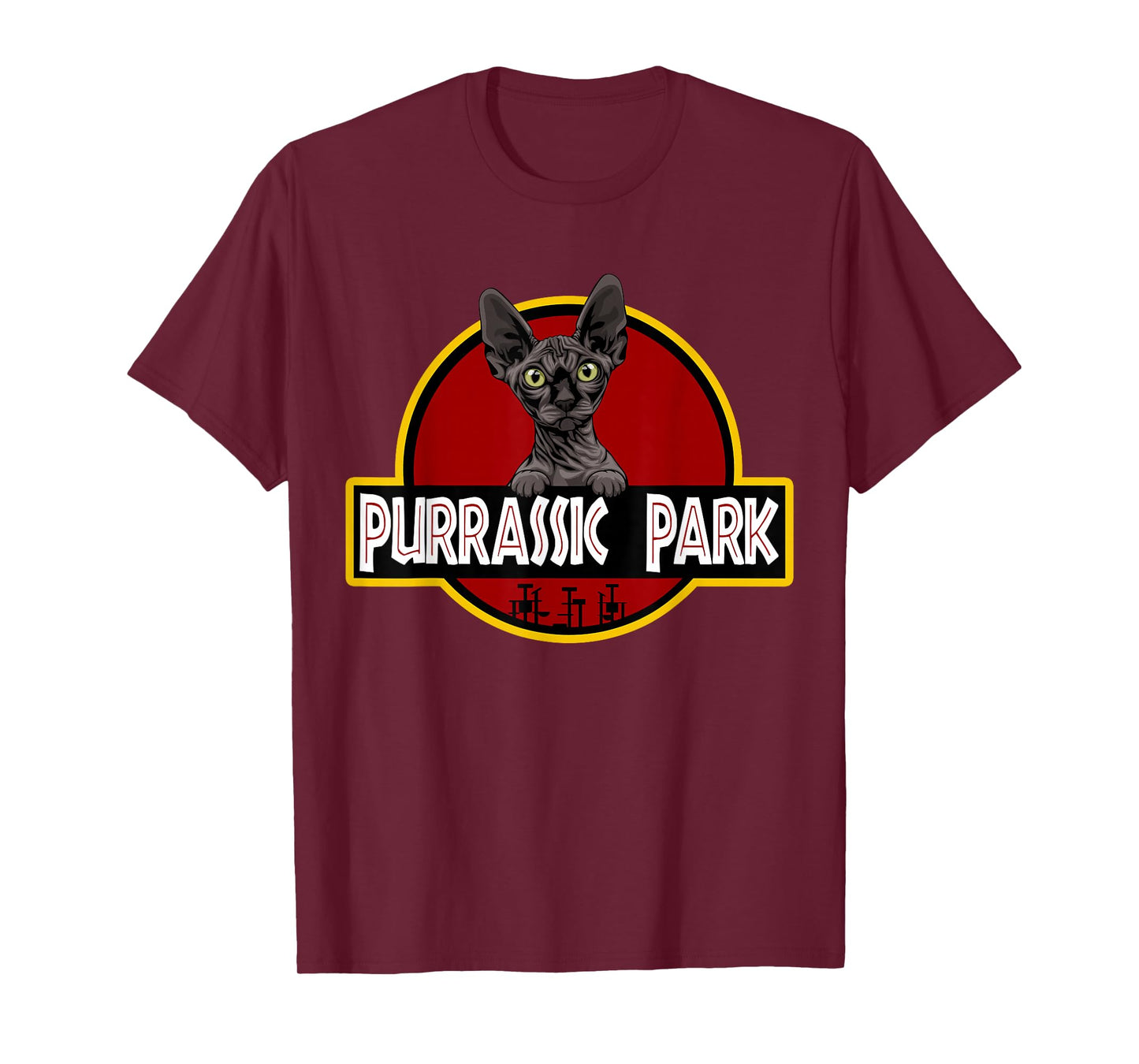 Black Sphynx Cat Cute Funny Cat Lover Parody T-Shirt