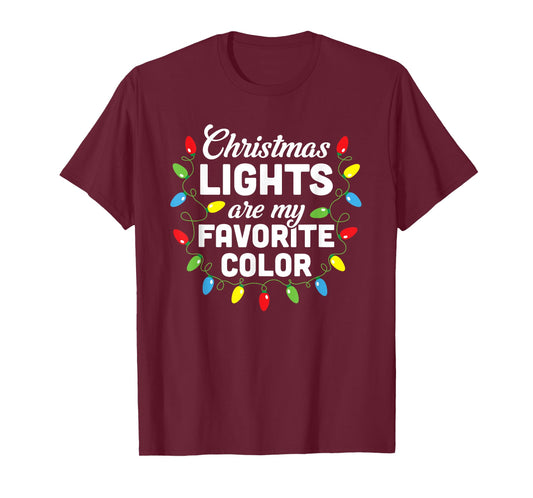 Christmas Lights Are My Favorite Color Christmas Tree T-Shirt