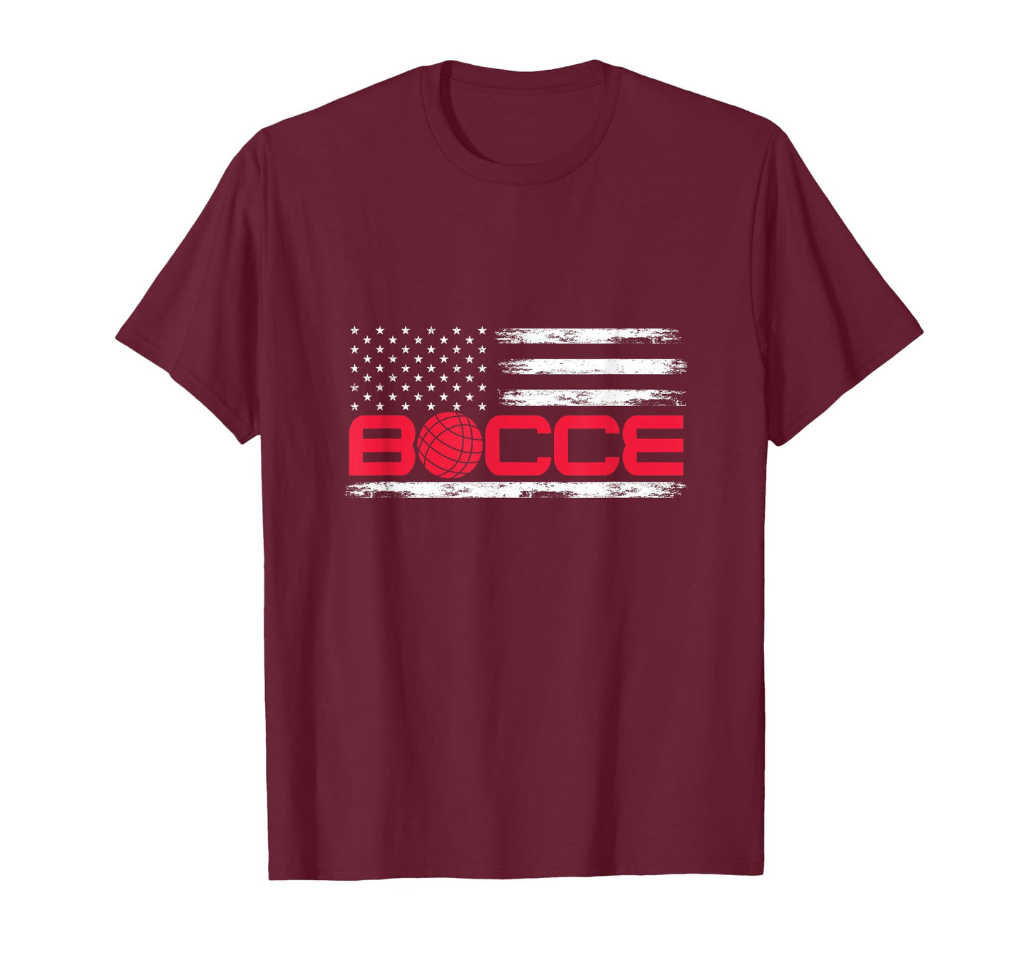 Bocce Ball American USA Flag Bocci Player 4th July Women Girls Kids Men T-Shirt