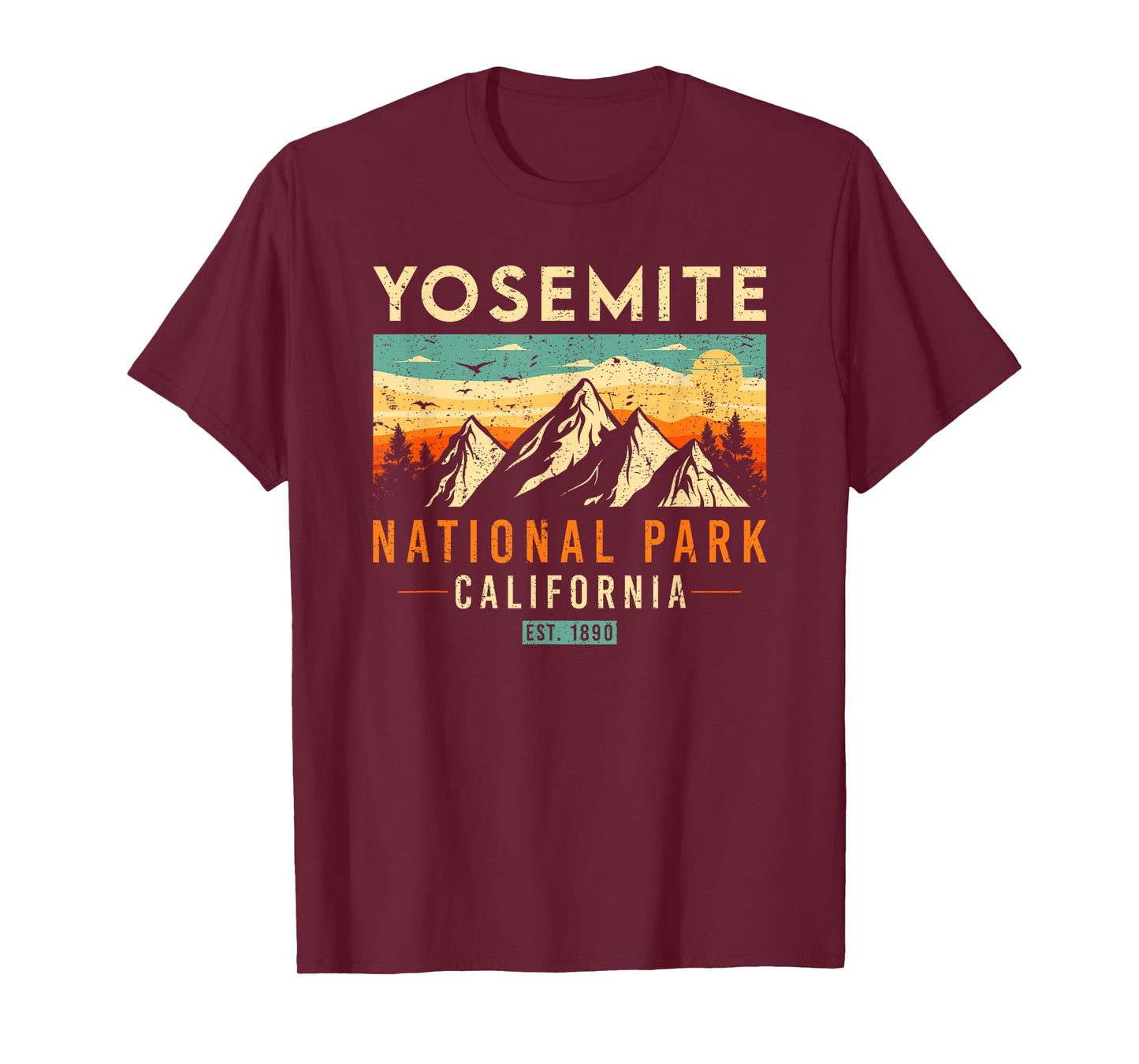 Yosemite Est 1890 California Vintage Retro National Park T-Shirt
