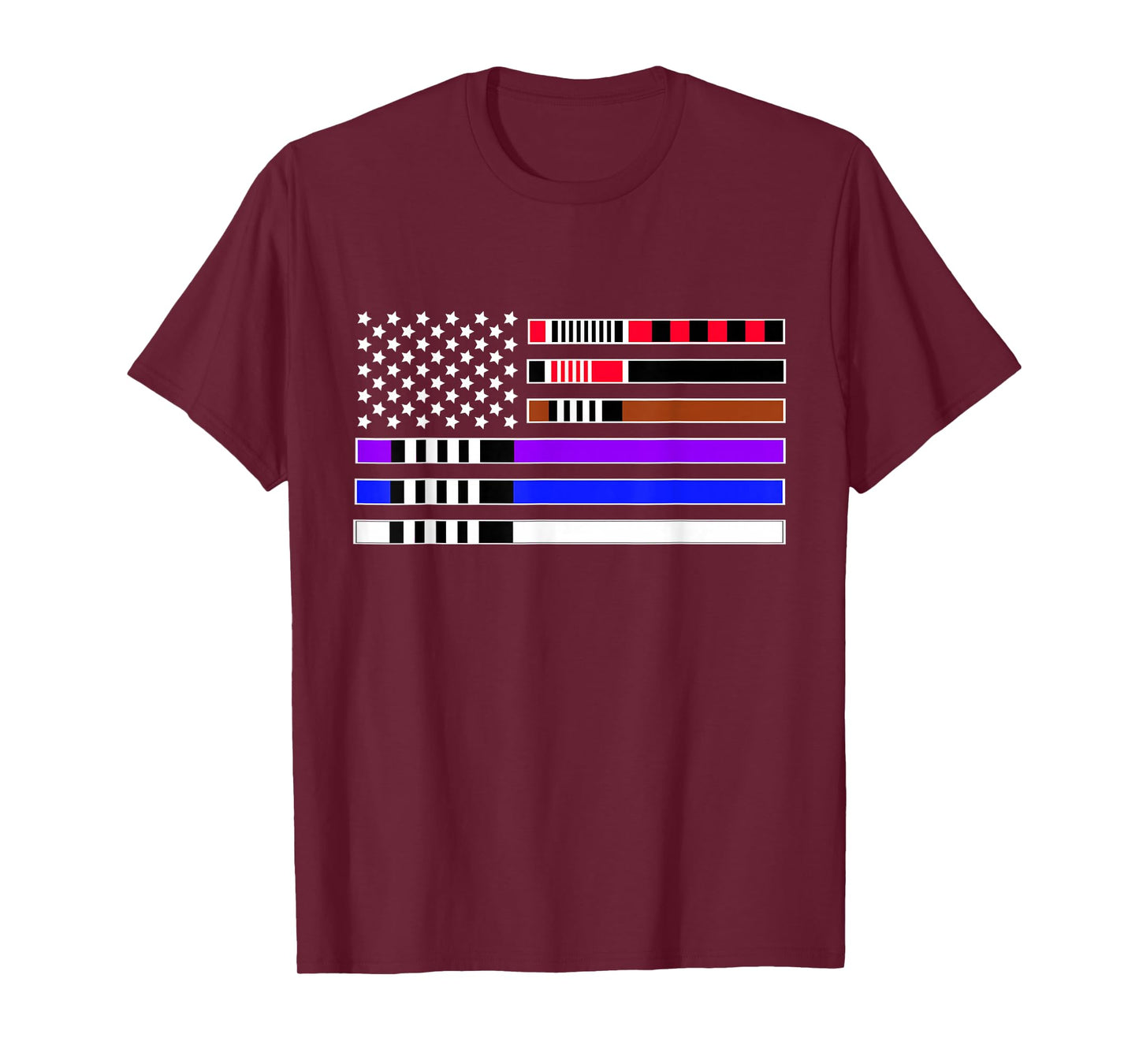 American Flag Jiu-Jitsu Belts Apparel - Jiu Jitsu T-Shirt