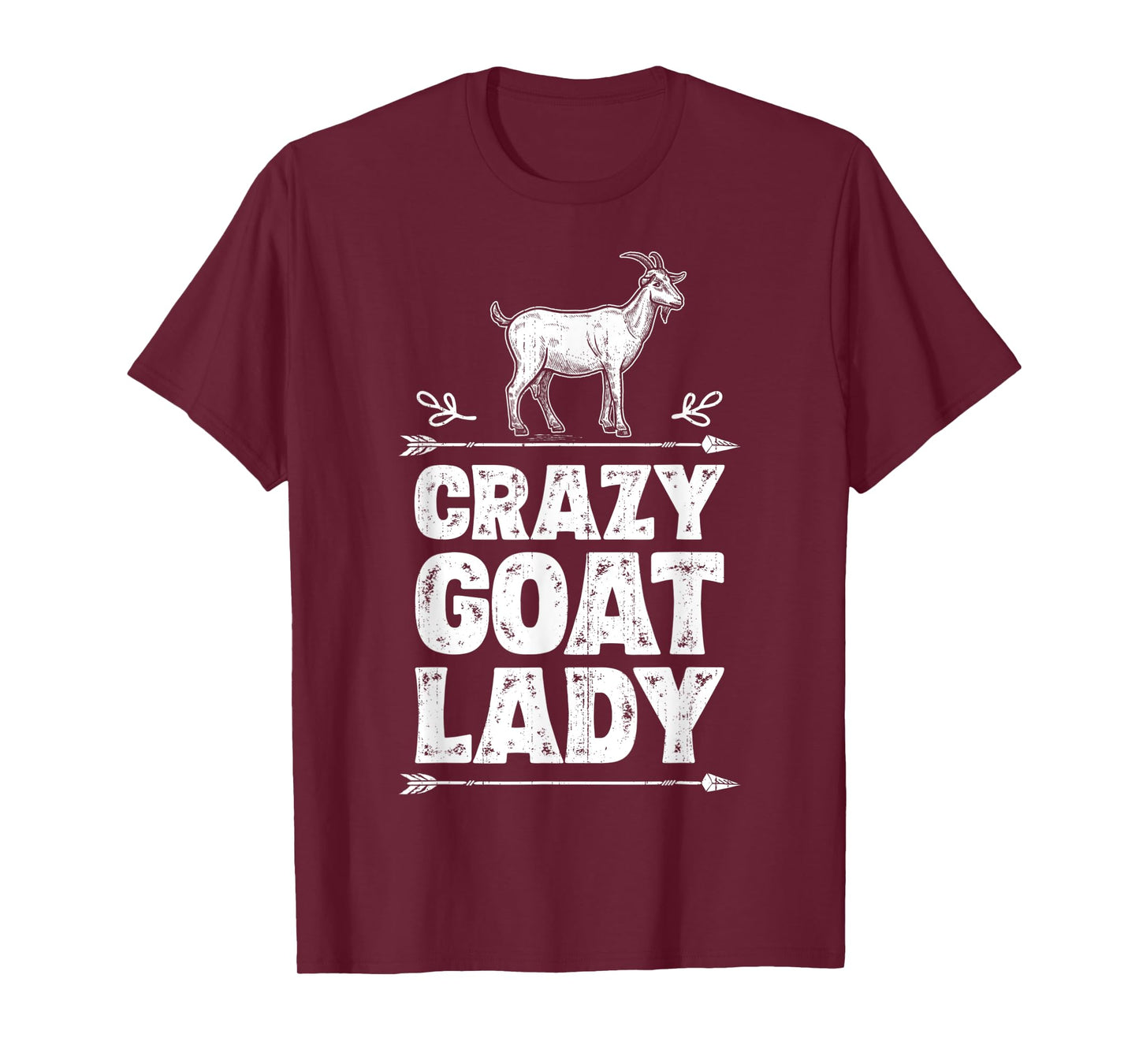 Crazy Goat Lady Girls Women Farmer Farm Animal Lover Vintage T-Shirt