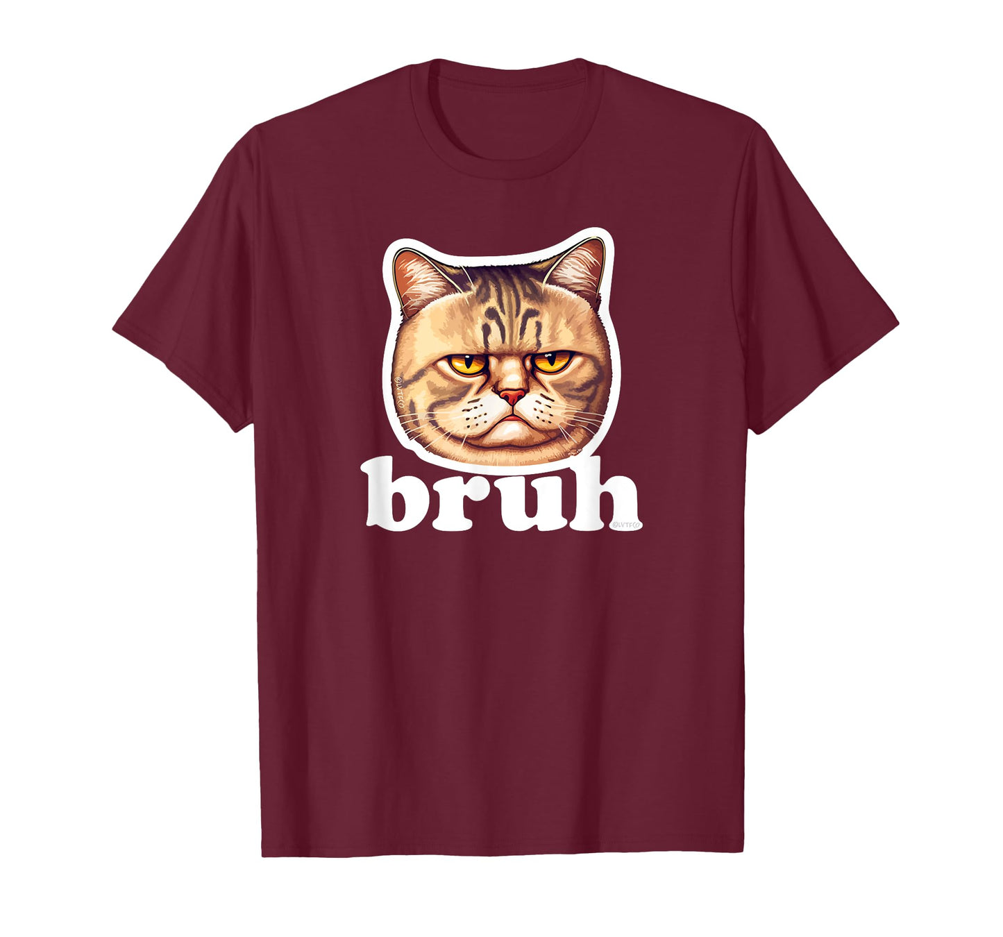 Cute Cat says Bruh – Adorable Pet Cat Funny Humor Men Women Kids T-Shirt