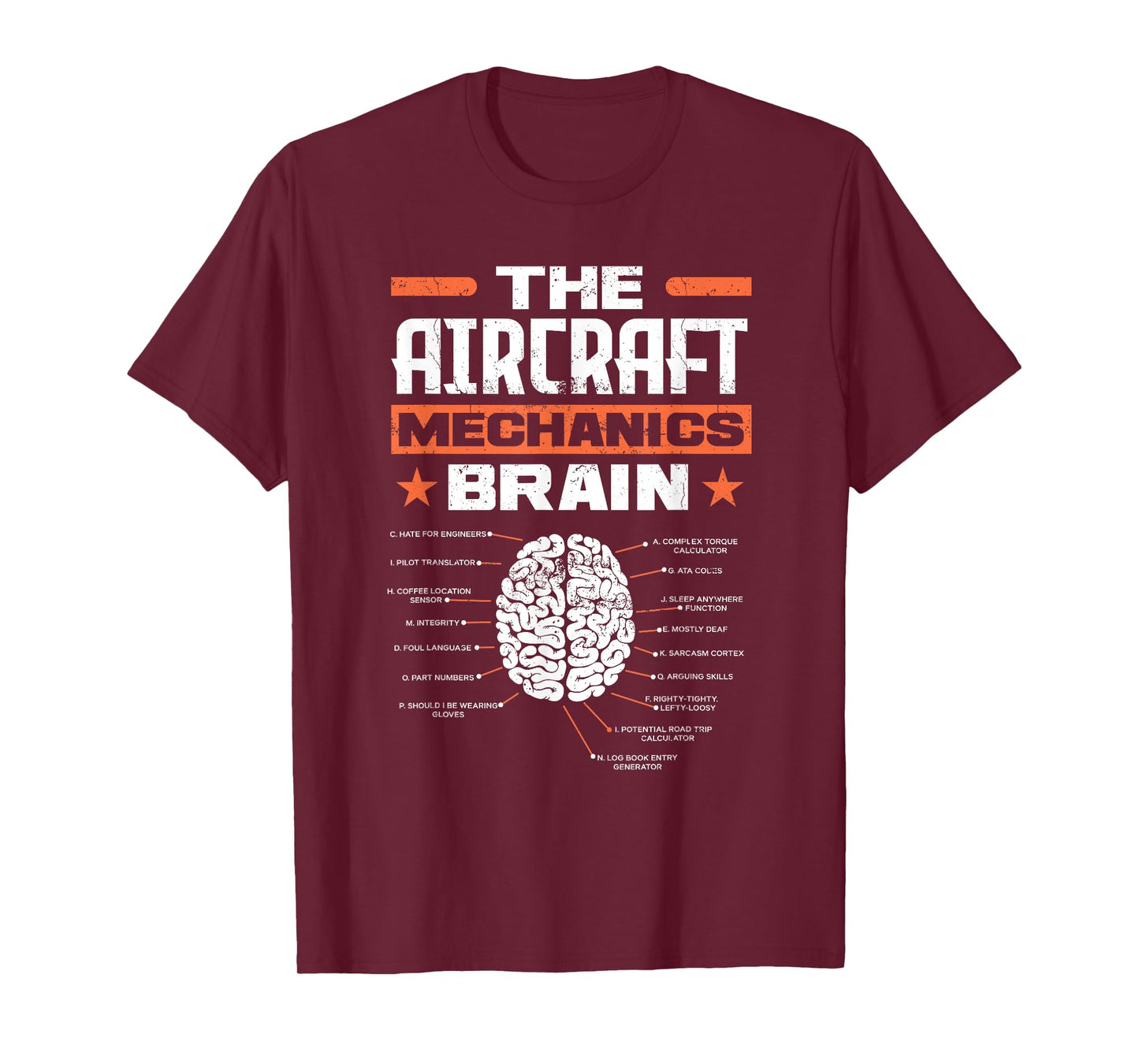 Aircraft Mechanics Brain Aviation Funny Aircraft Mechanic T-Shirt