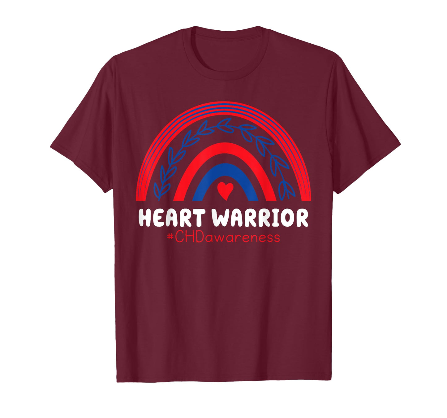 CHD Warrior Red & Blue Rainbow Heart Disease Awareness T-Shirt
