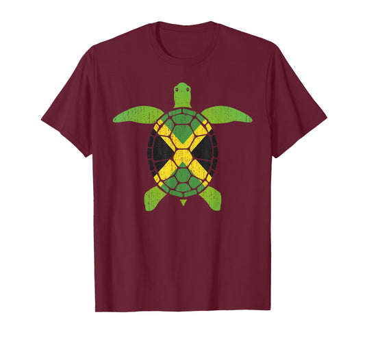 Jamaica Flag Sea Turtle t-shirt | Jamaican Sea Life tee