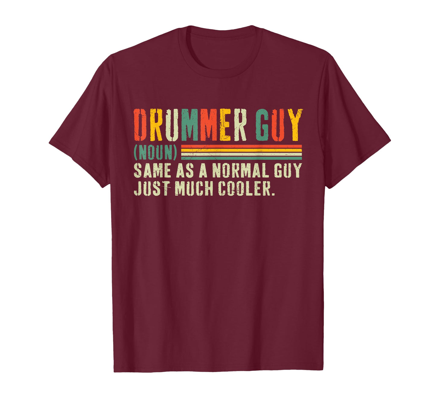 Drummer Guy Cool Vintage Drummer Guy Definition T-Shirt, Small, Black