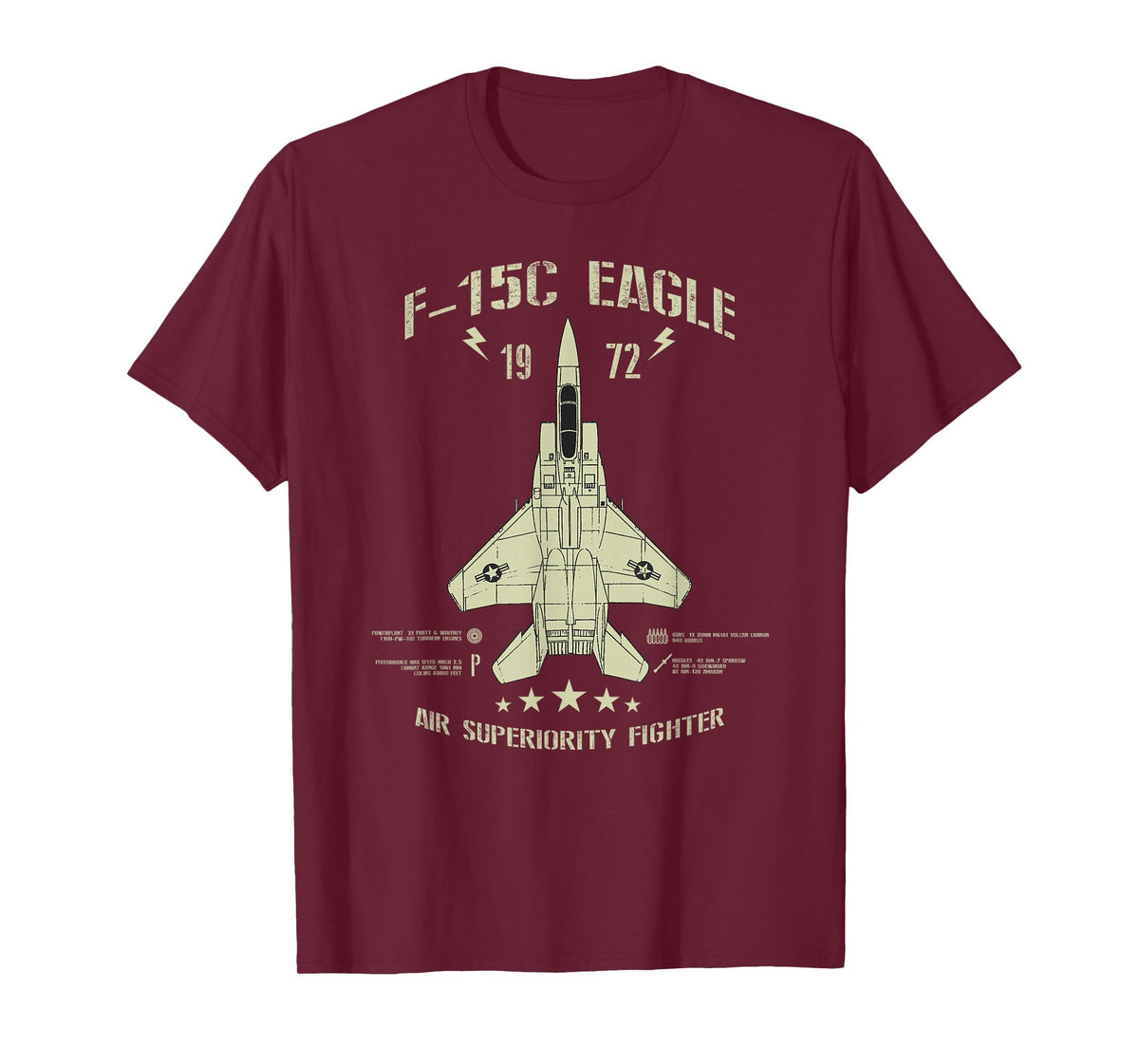 F-15 Eagle Jet Fighter Technical Drawing T-Shirt