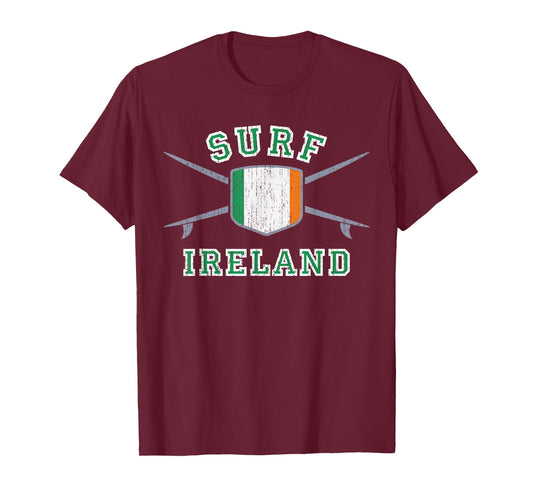 SURF IRELAND T-shirt | Retro Irish Flag Beach Surfing Tee T-Shirt