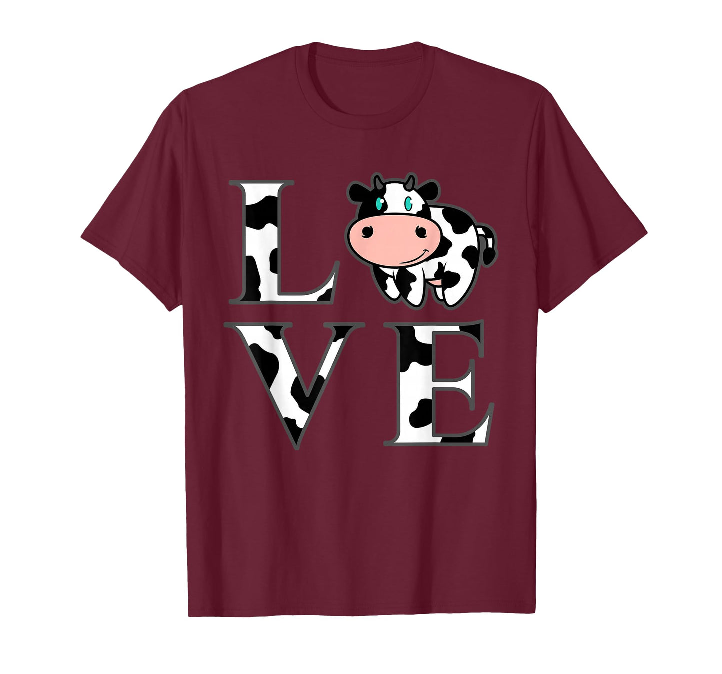 Cute Cow Print I Love Cows Funny Farming Gift Men Women Kids T-Shirt