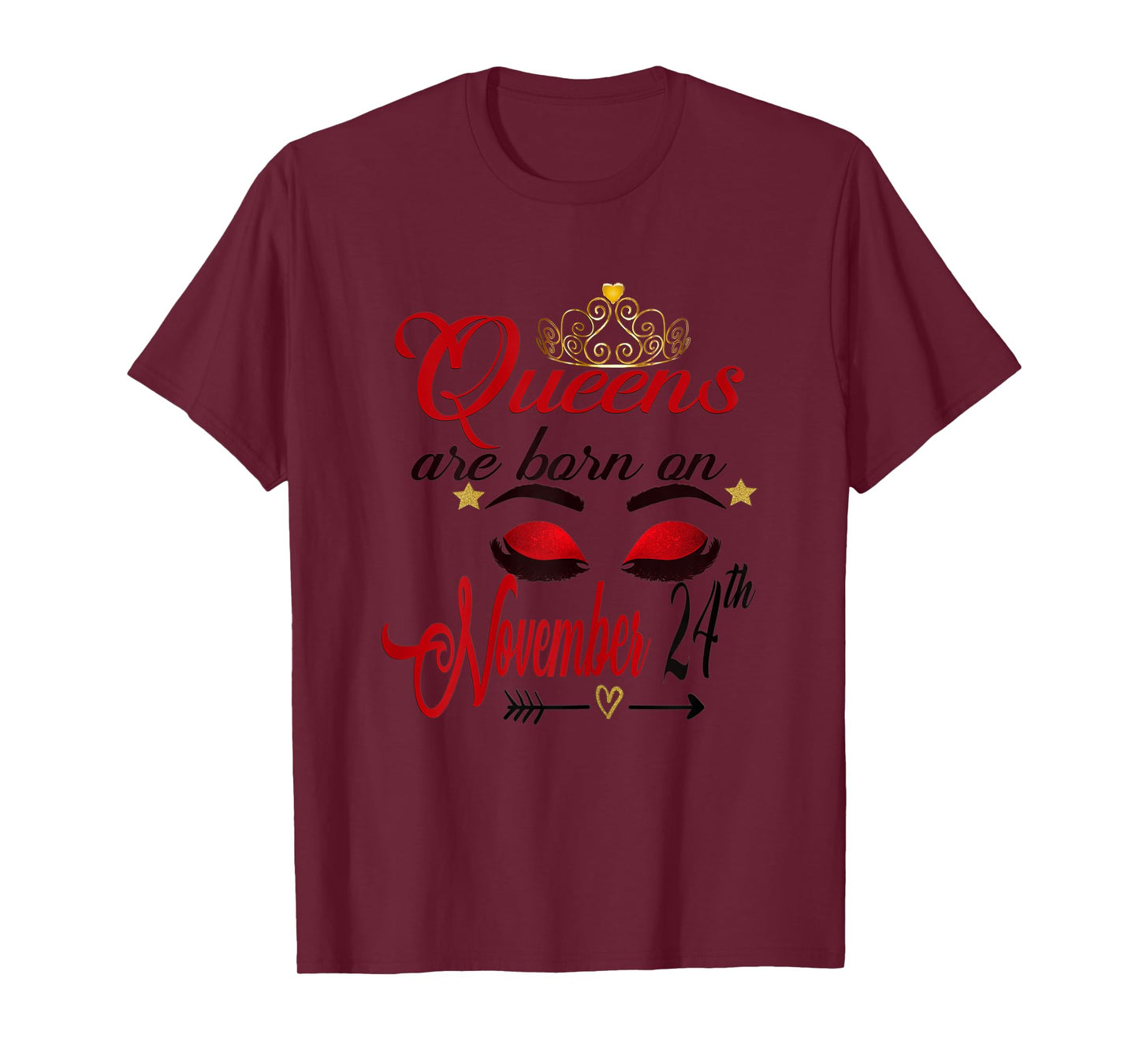 Womens Queens are Born on November 24th Sagittarius Birthday Girl T-Shirt